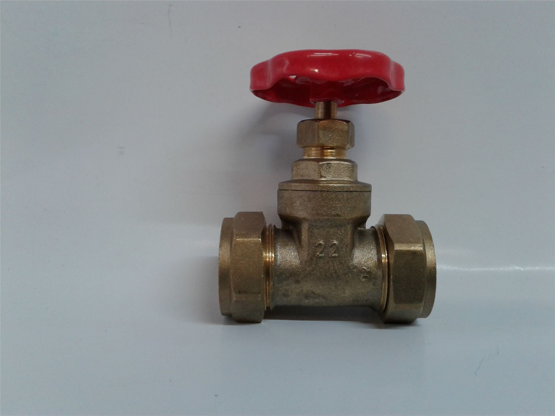 NEW Center (CB) copper compression wheel head gate valve 22mm Brass 414071