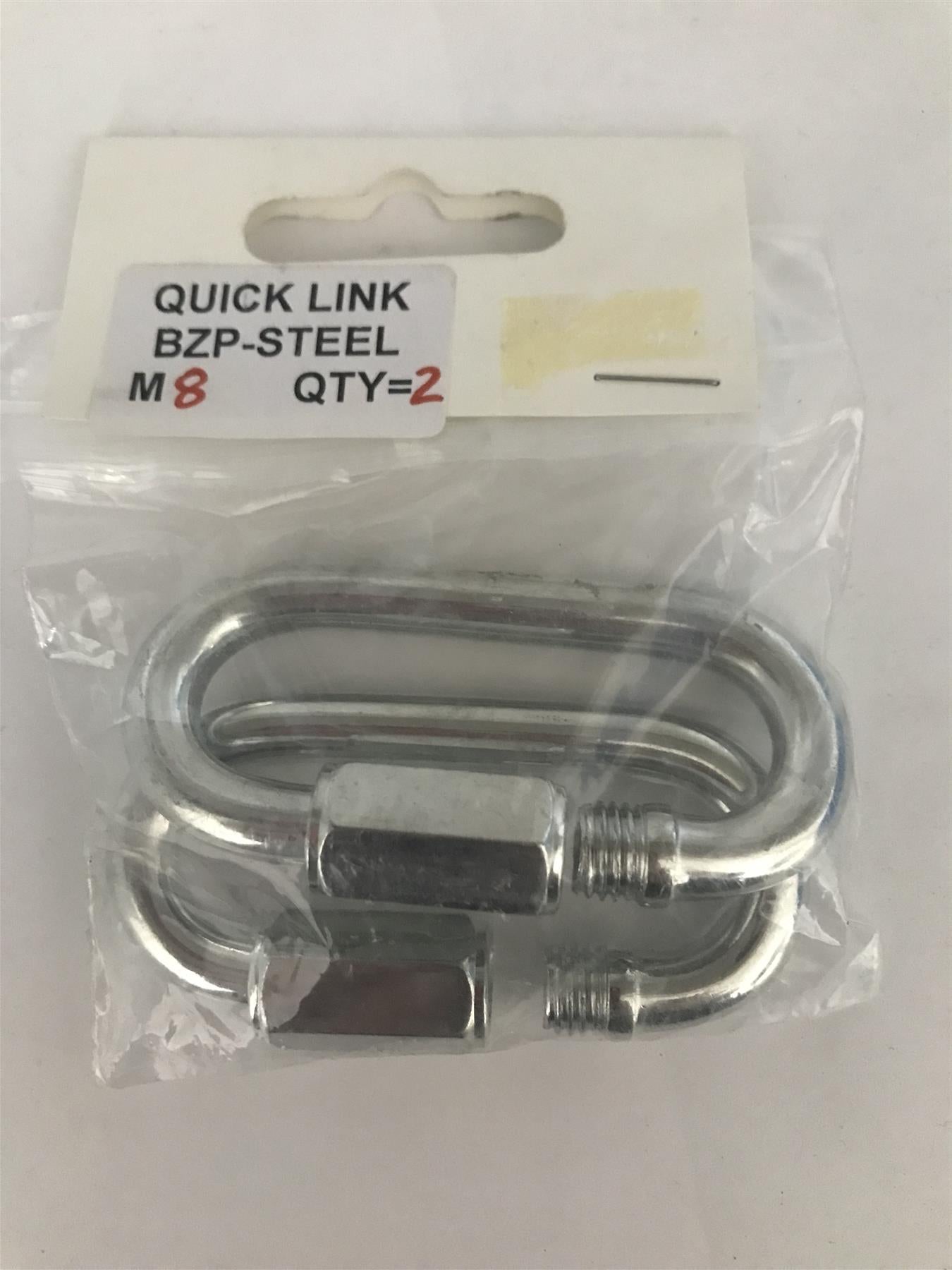 Quick Link M8 BZP Steel (Pk 2)