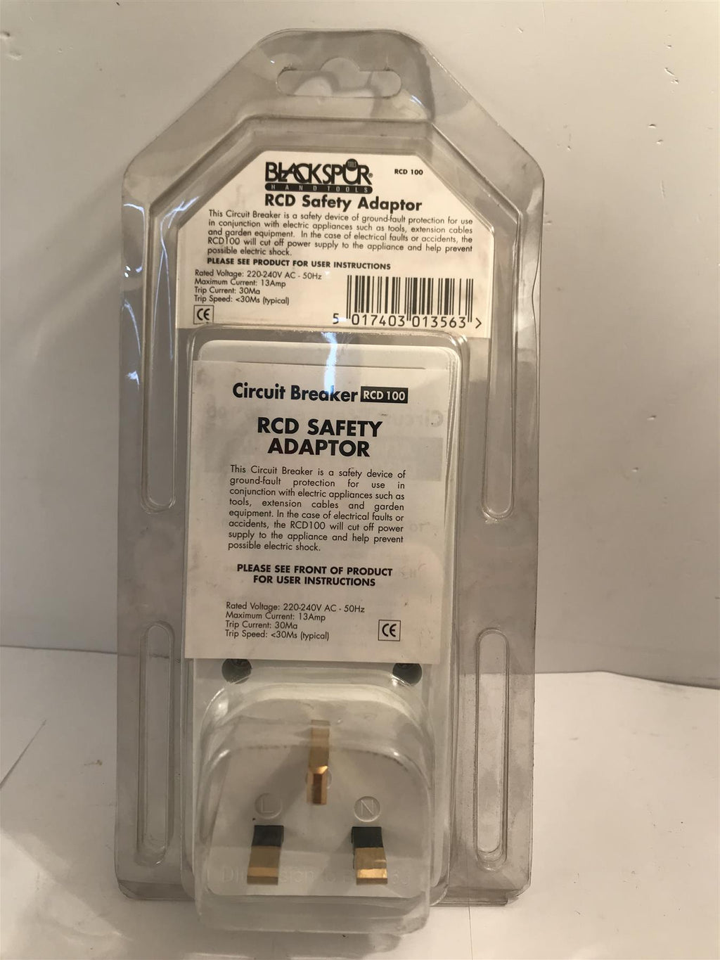 Blackspur RCD Safety Adaptor  RCD100