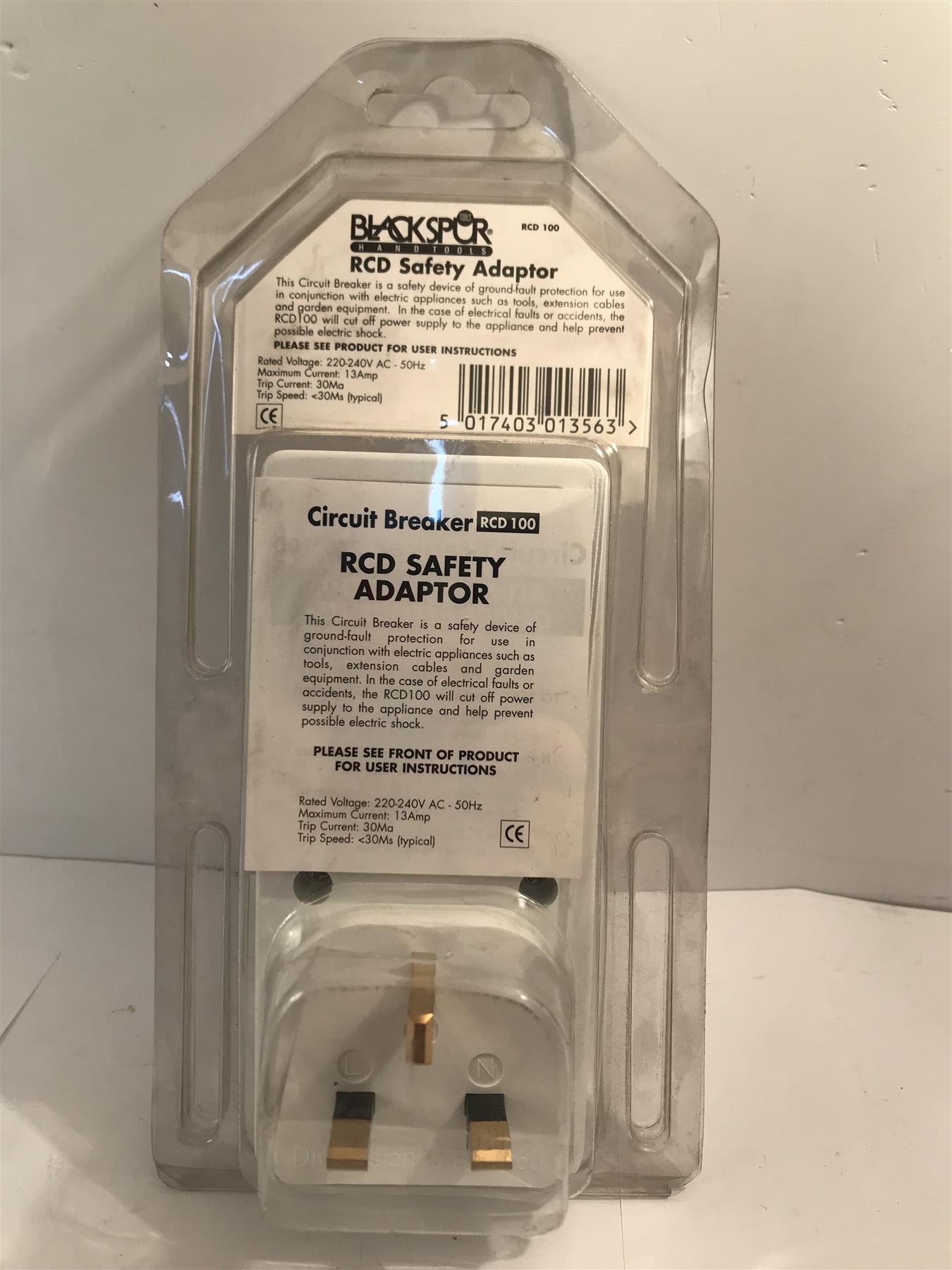 Blackspur RCD Safety Adaptor  RCD100