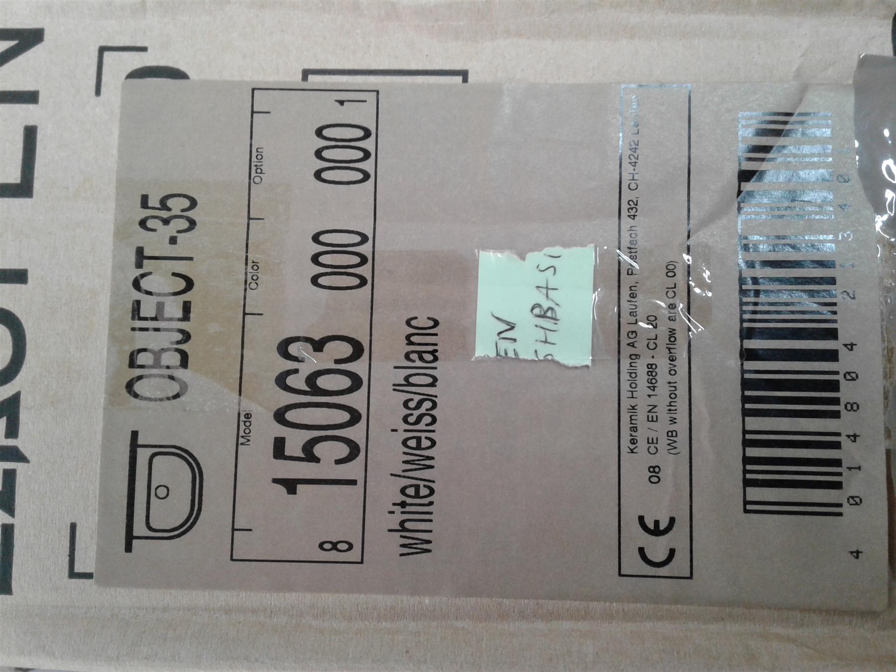 NEW LAUFEN HAND WASHBASIN RUNNING OBJECT - 35 X 27CM WHITE 15063