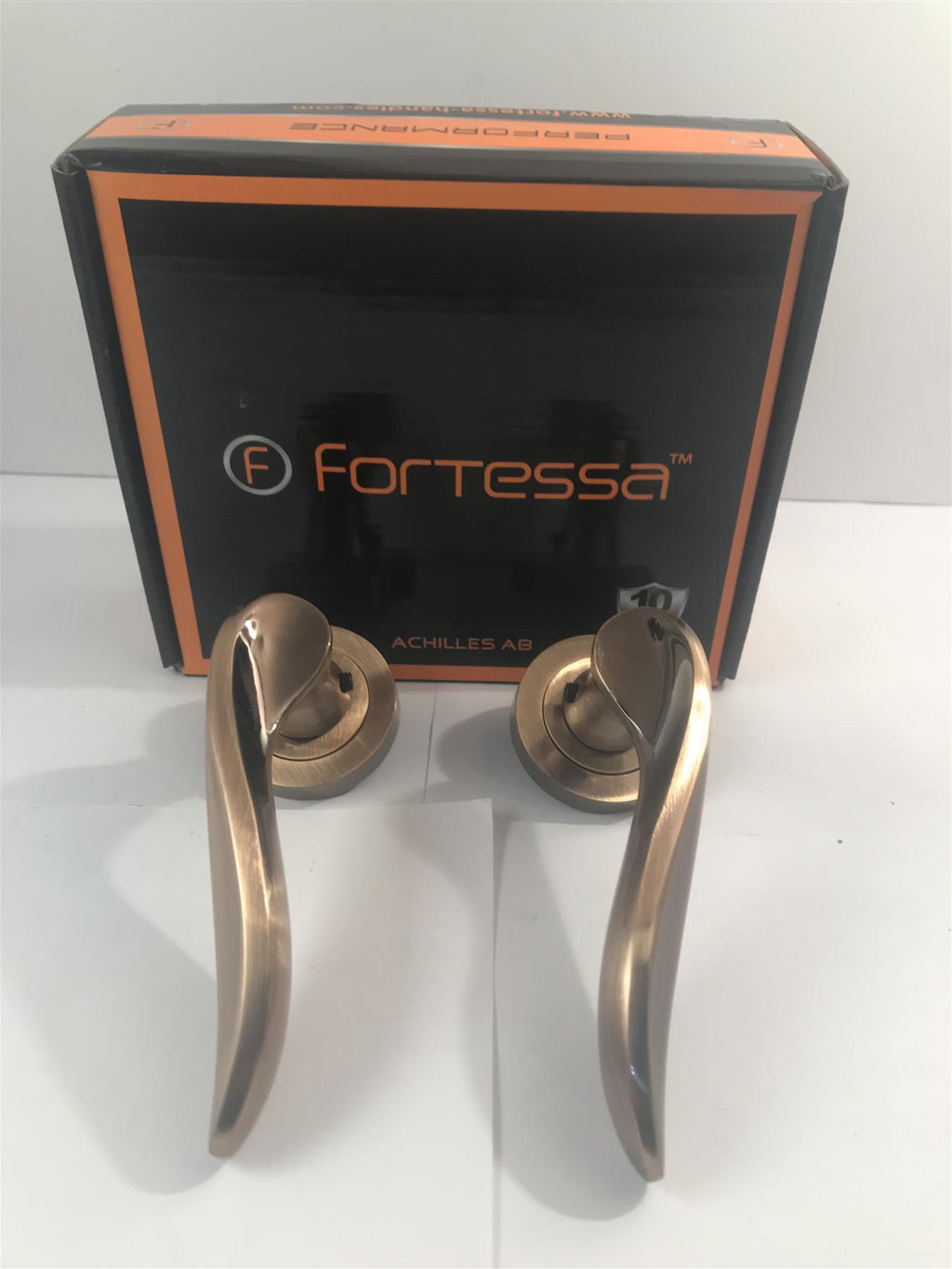 Fortessa FDEACH-AB Achilles Door Lever/Handle with Airbrushed Brass Finish