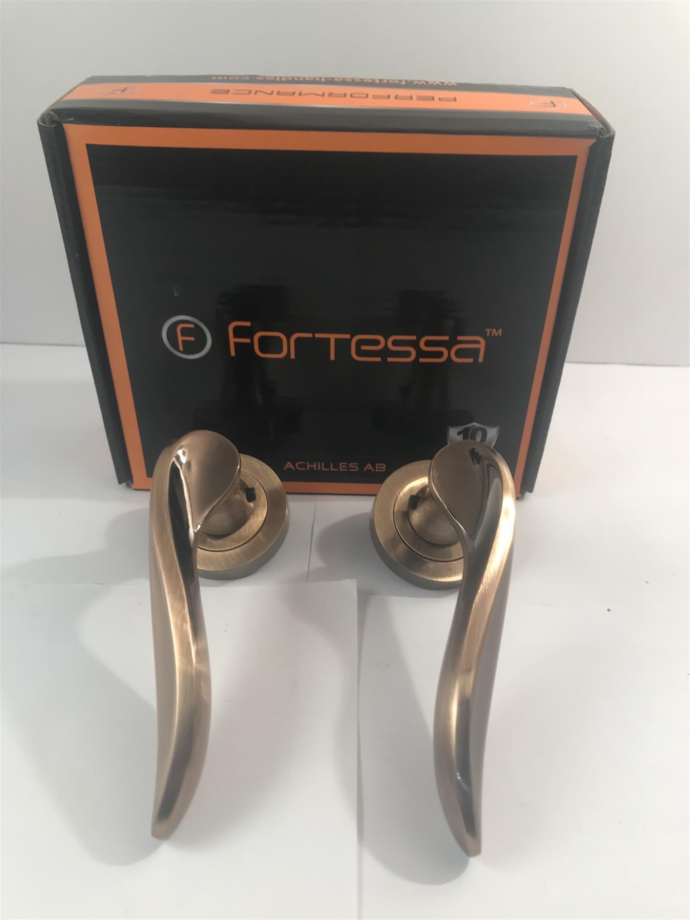 Fortessa FDEACH-AB Achilles Door Lever/Handle with Airbrushed Brass Finish
