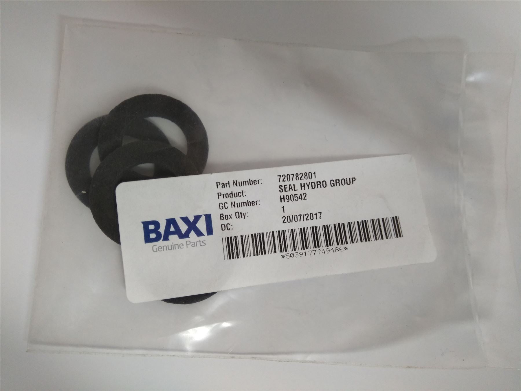 NEW BAXI ORIGINAL SEAL HYDRO GROUP 720782801