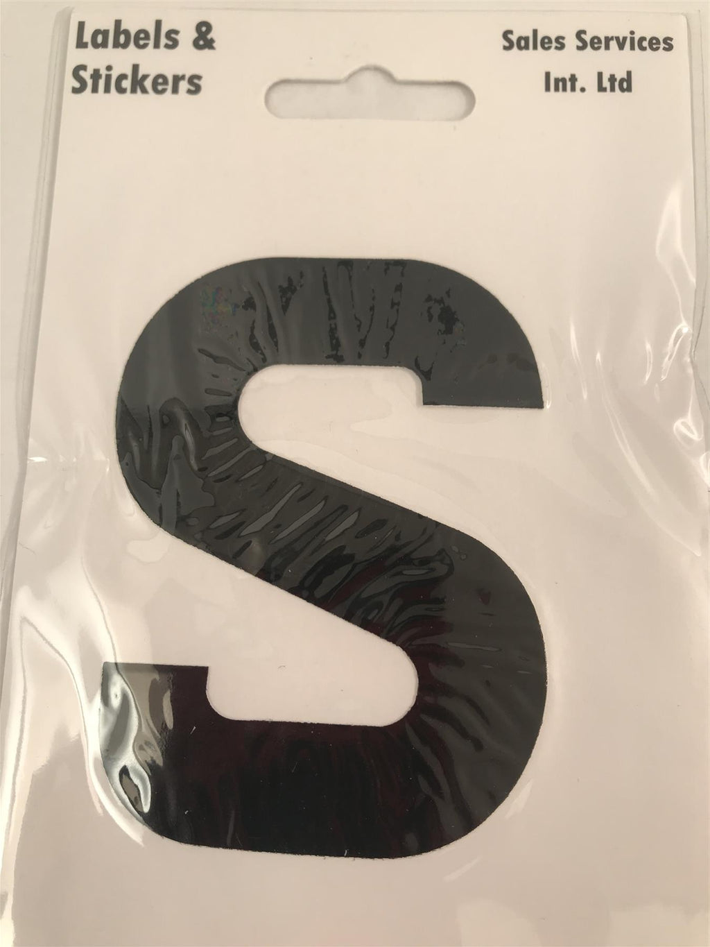 Black Letter S Self Adhesive Waterproof Sticker 8 x 6cm