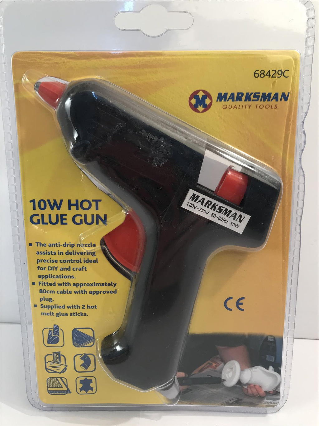 Marksman 10w Hot Glue Gun with Two Hot Melt Glue Sticks 68429C