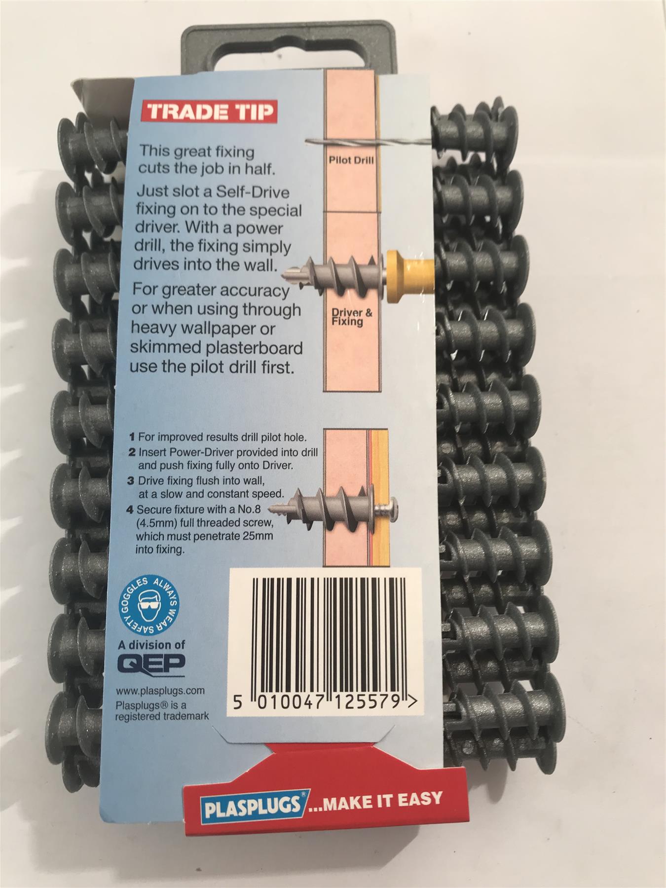 Plasterboard Hollow Wall Fixings Includes Power-Driver & Pilot Drill SSDF557