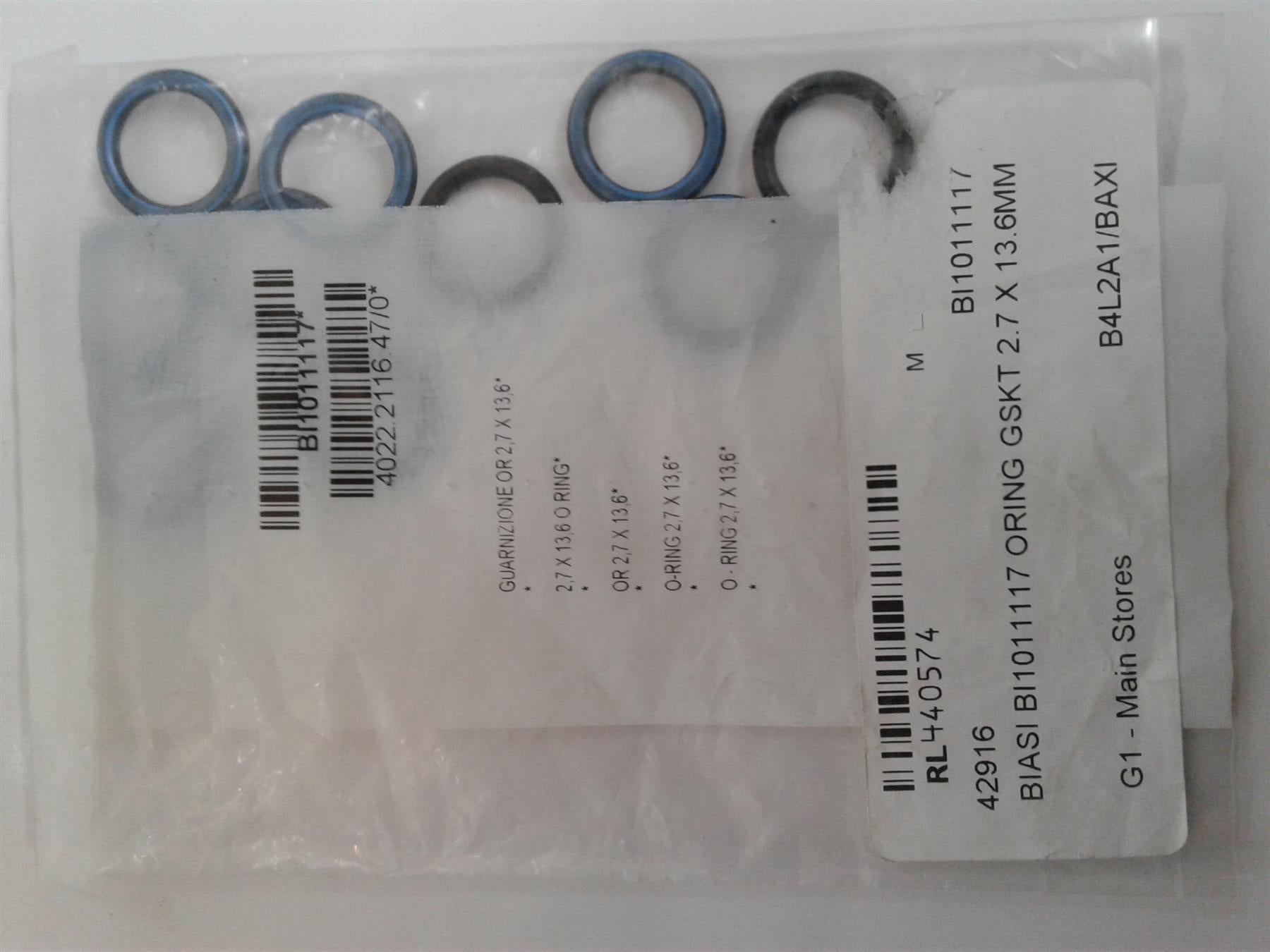 NEW Biasi BI 1011117 O-ring gasket 2.7 x 13.6mm