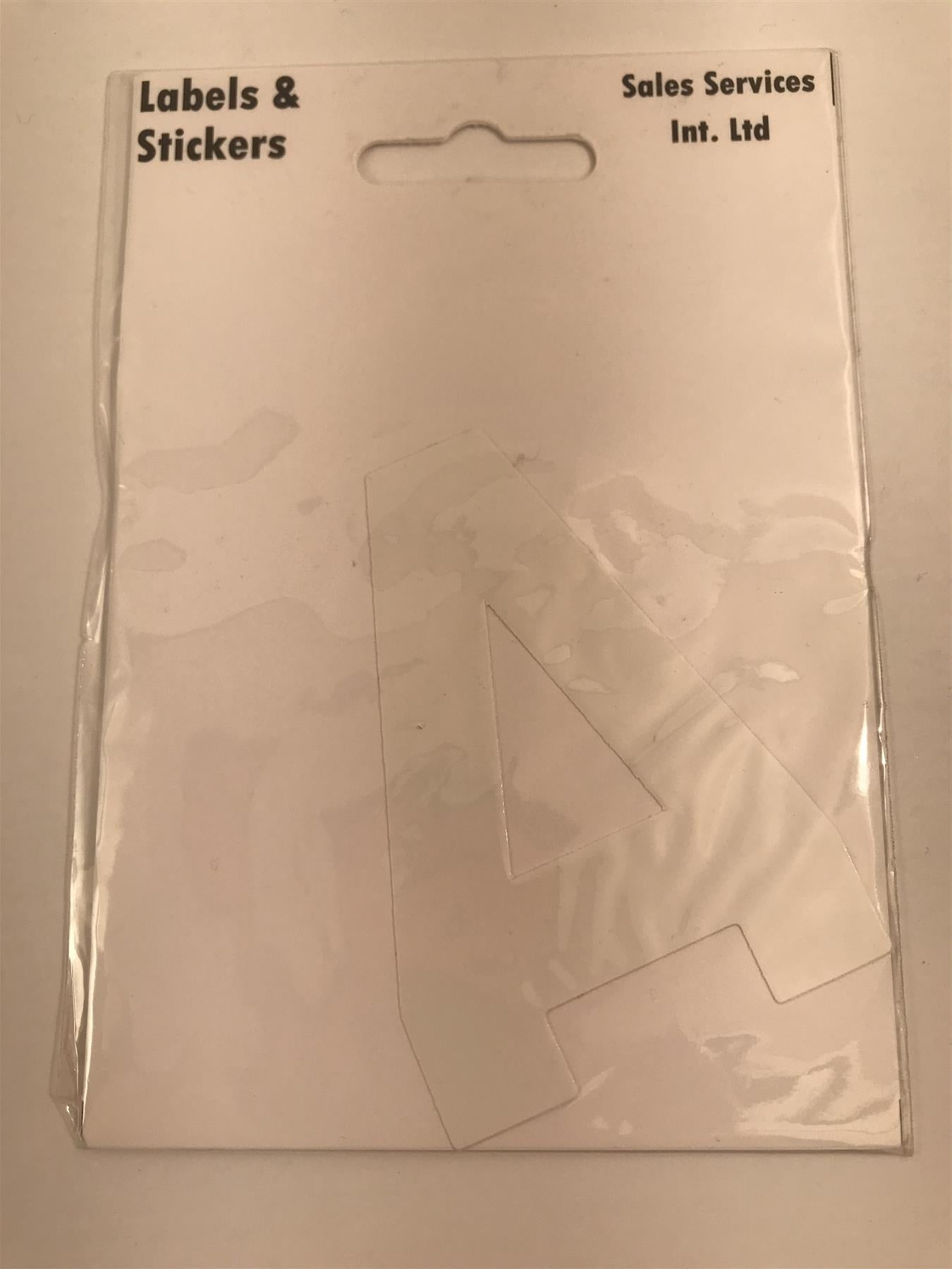 White Letter A Self  Adhesive Waterproof Sticker 8 x 6cm