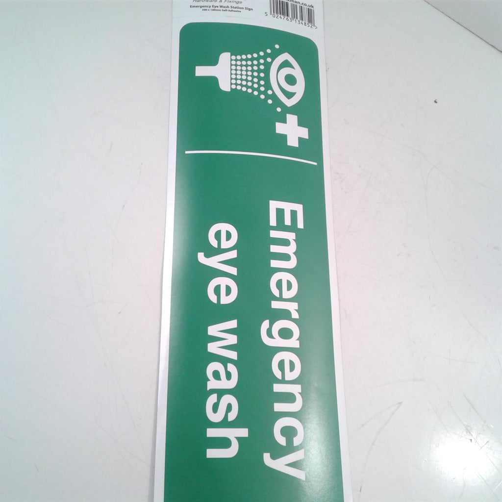 Fixman Emergency Eye Wash Station 300 x 100mm Adhesive Sign