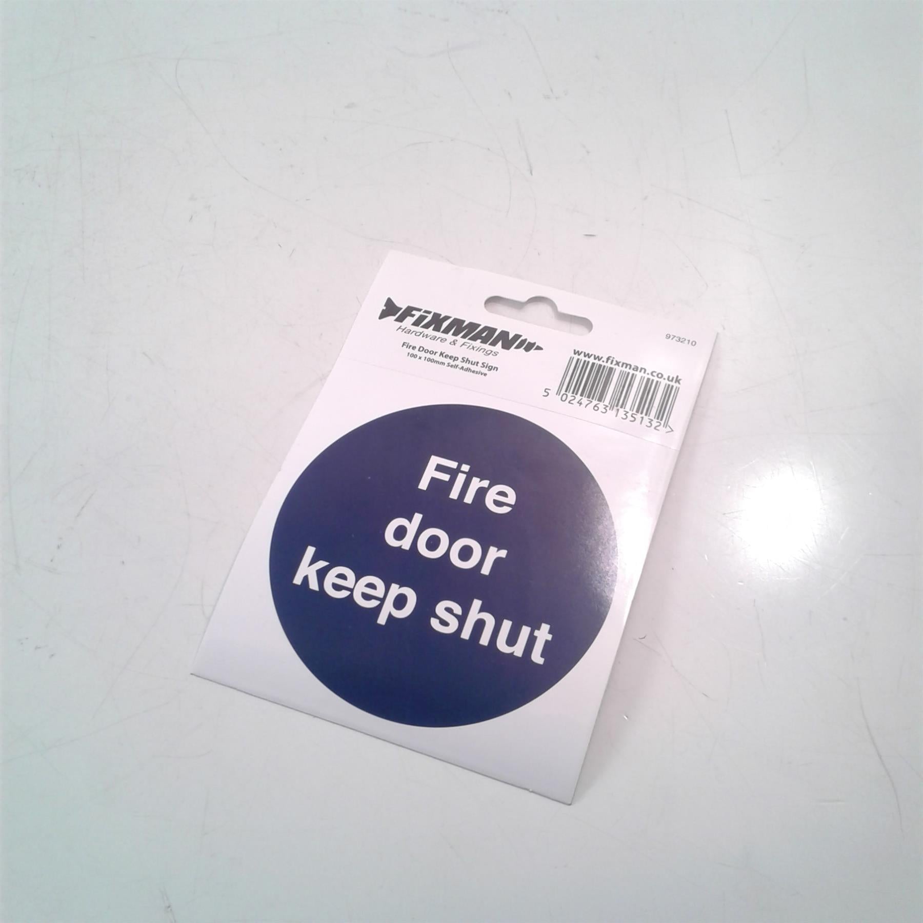 Fire Door Keep Shut Adhesive Sign 100 x 100mm 973210