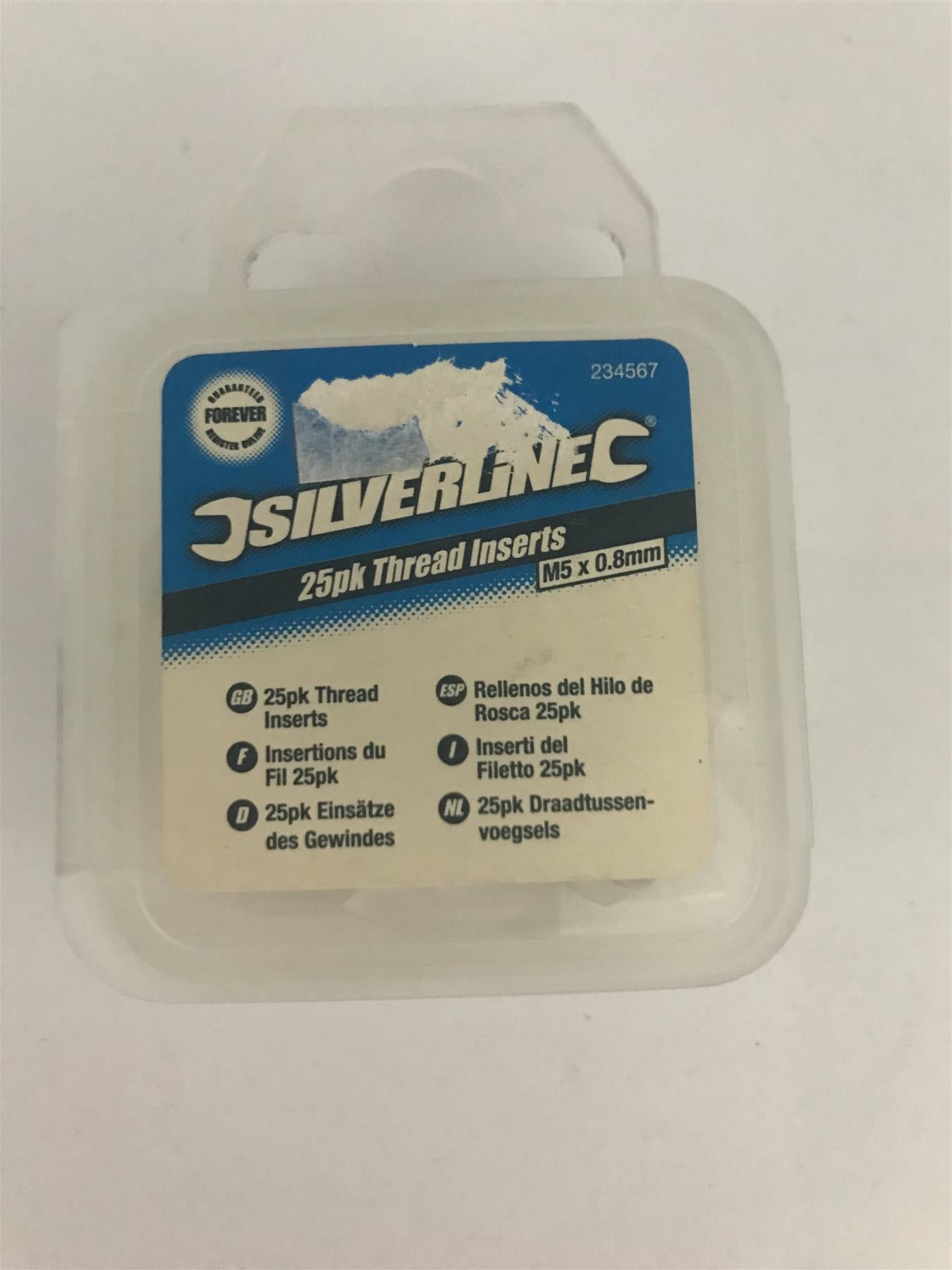 Silverline Thread Inserts M5 x  0.8mm (25 Pack)  234567