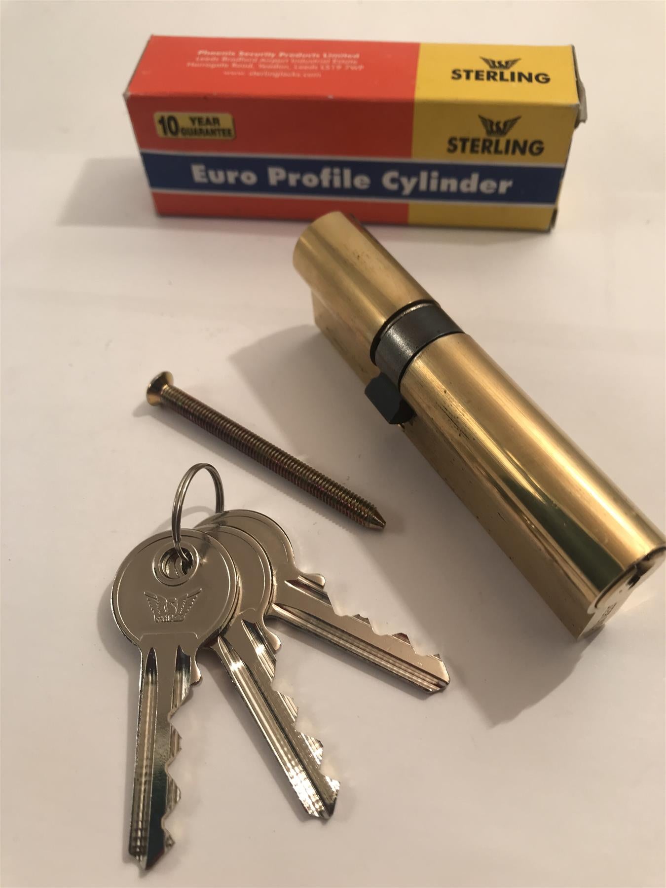 Sterling EPB006 Double Euro 5 Pin Cylinder 90mm (35x55), Polished Brass