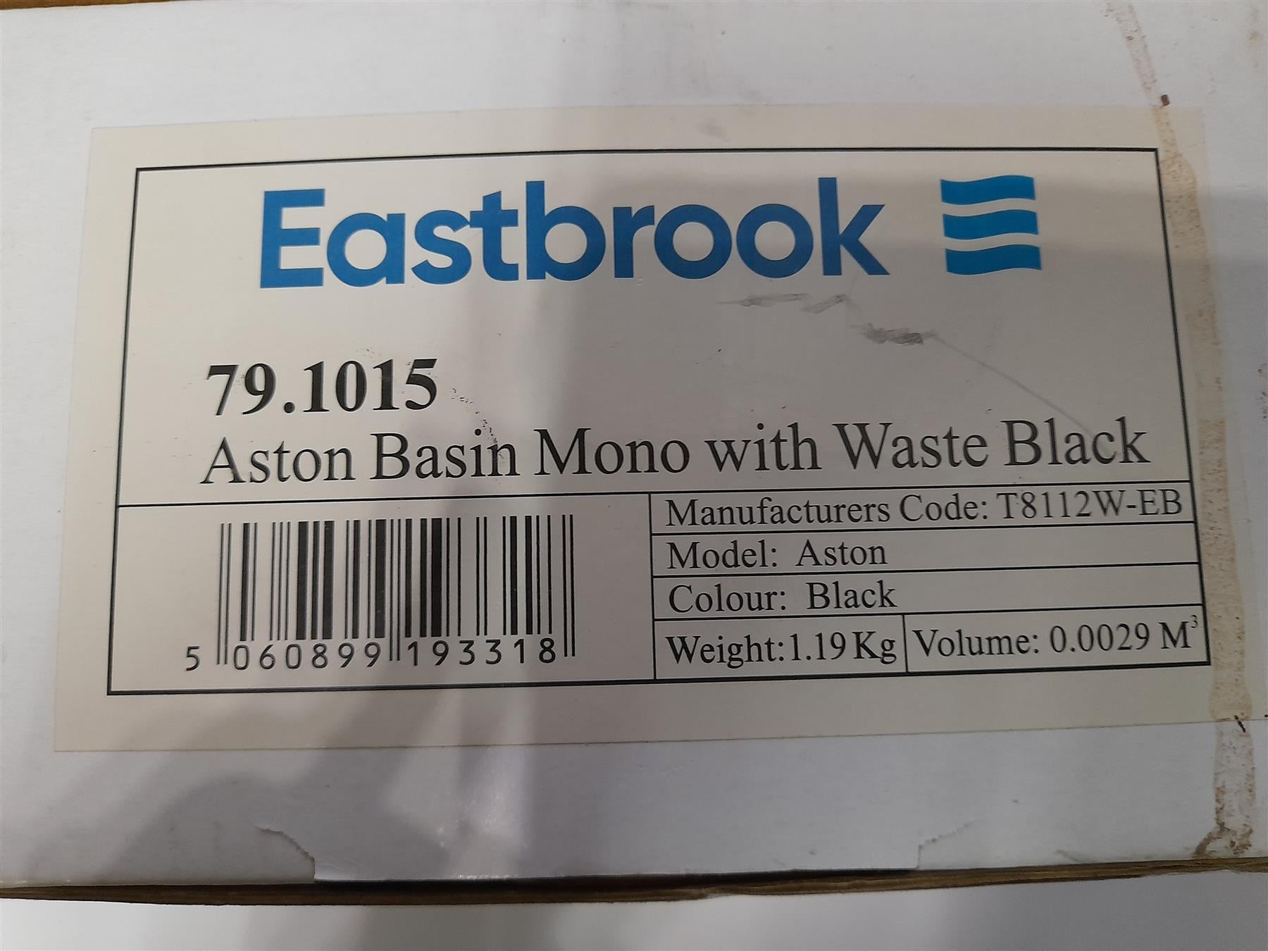 Eastbrook Aston Black Mono Basin Tap with Waste