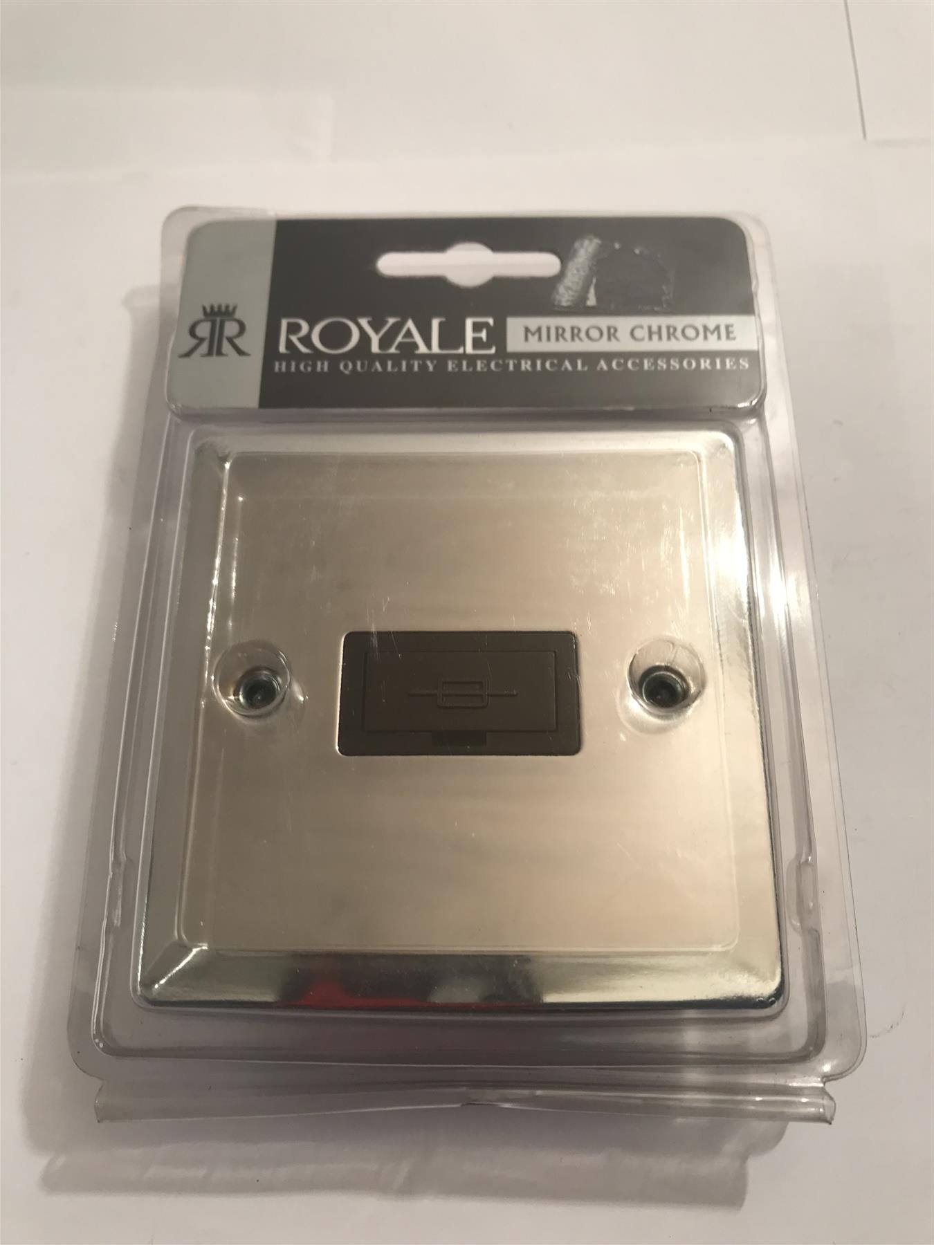 Royale 13a Fused Spur Flat Plate Polished Chrome  YSCP19