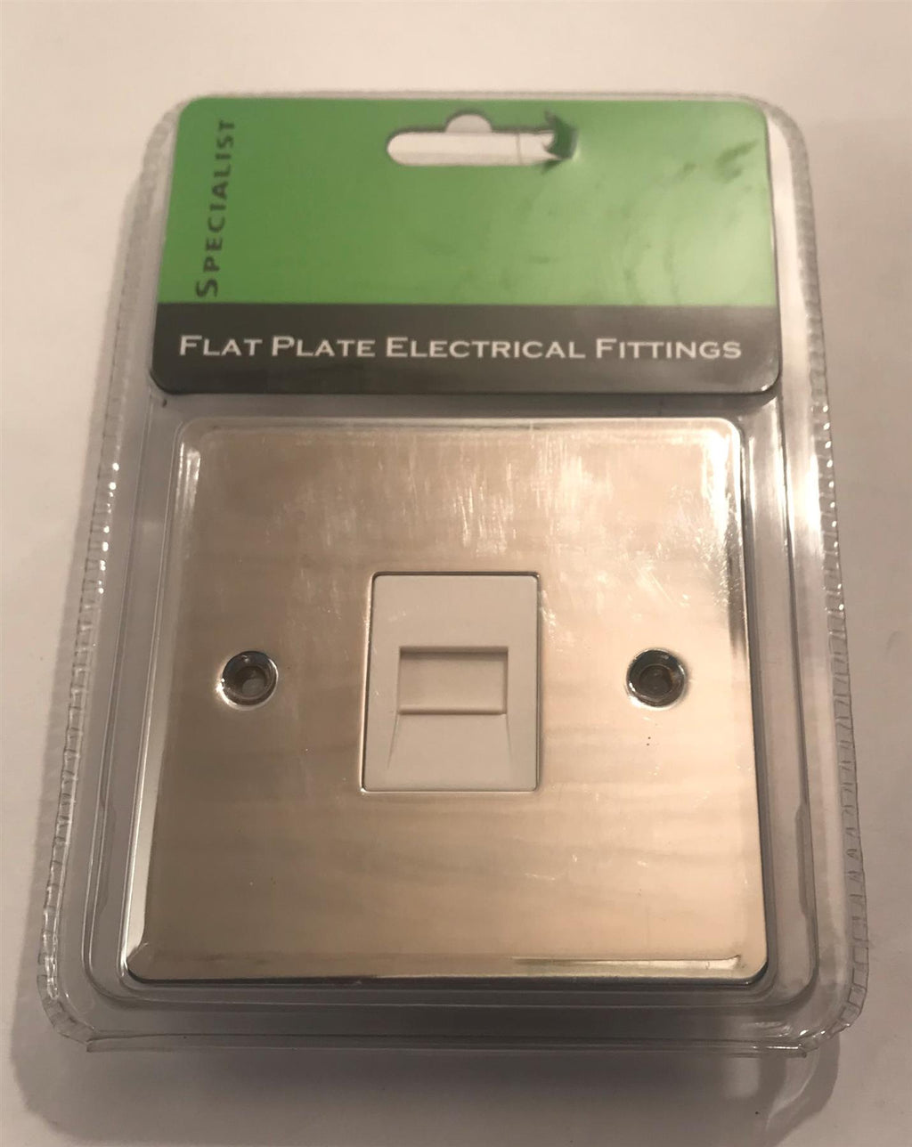 Specialist 1 Gang Phone Socket Master Bright Chrome  White Insert SP3024