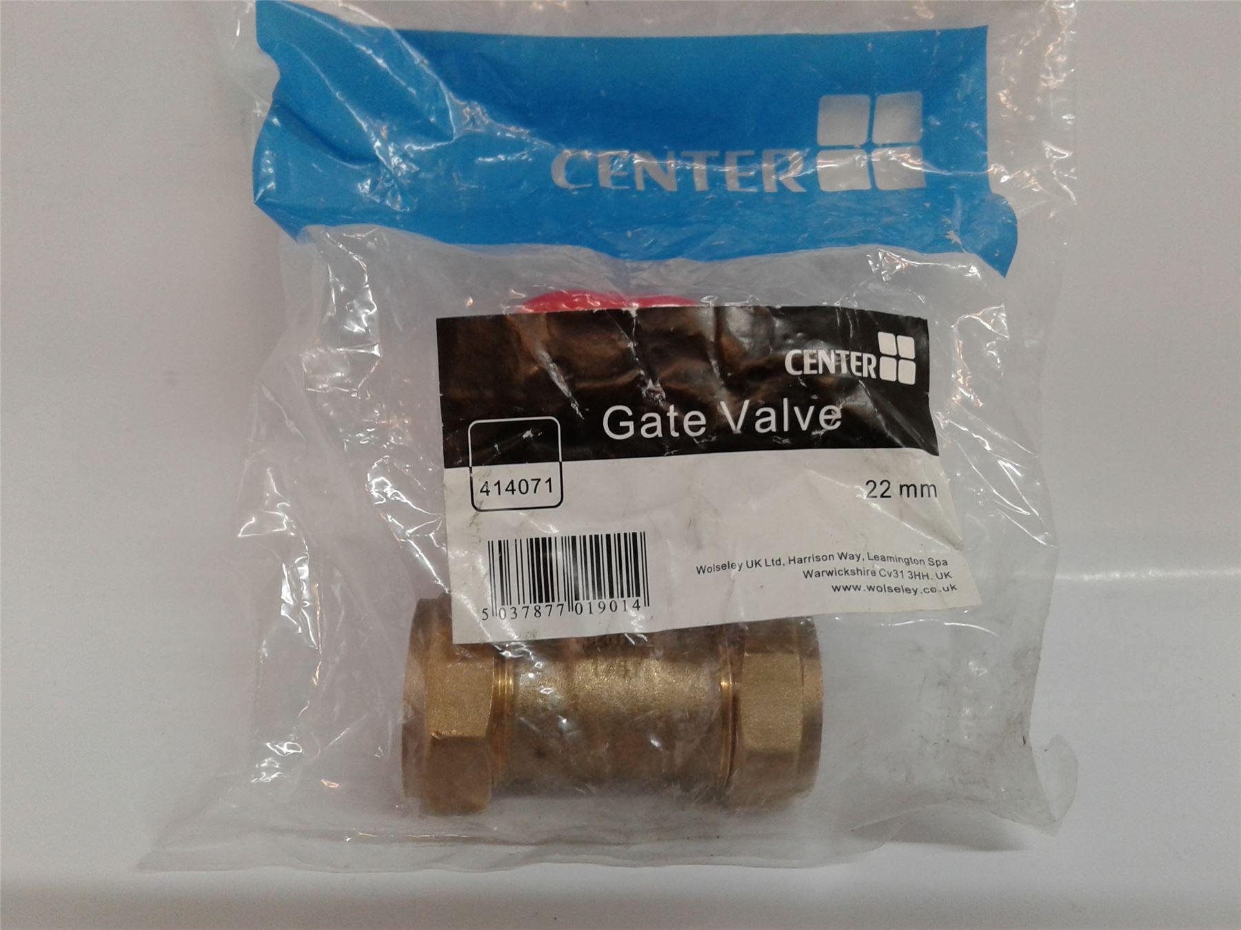 NEW Center (CB) copper compression wheel head gate valve 22mm Brass 414071