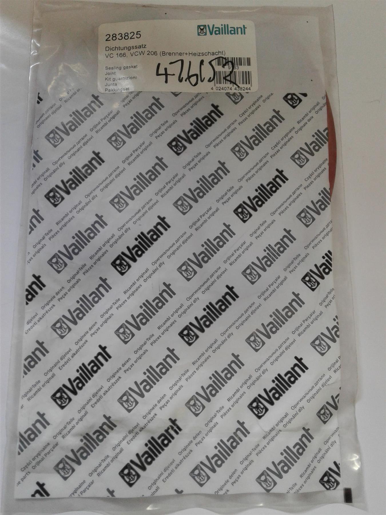 NEW VAILLANT ECOMAX VU 186 226 E & VUW 236 286 E GASKET 283825