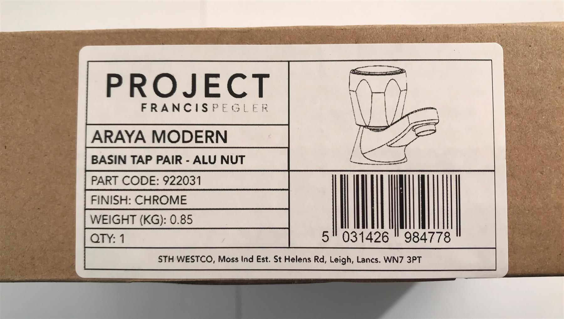 Francis Pegler Araya Modern 922031 Basin Tap Pair