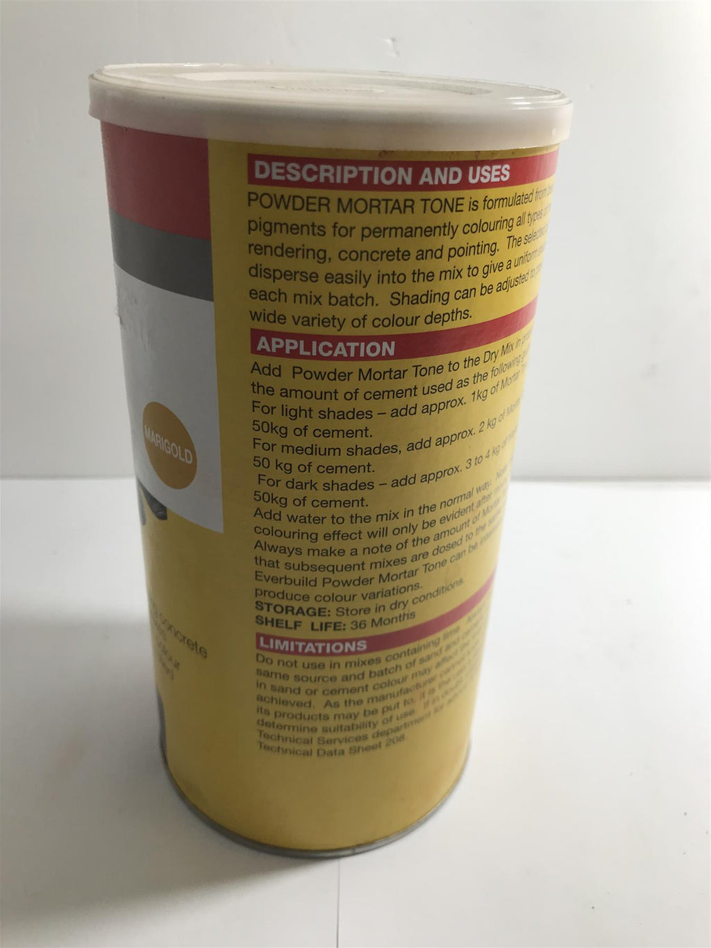 EVERBUILD 208 POWDER MORTAR TONE 1KG CEMENT DYE POWDER COLOUR MORTAR MARIGOLD