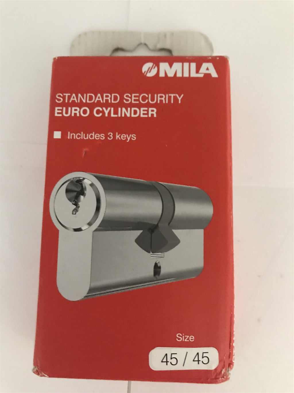 Mila Standard Security Euro Cylinder 45/45 Chrome includes 3 keys BX4545EDPCM6