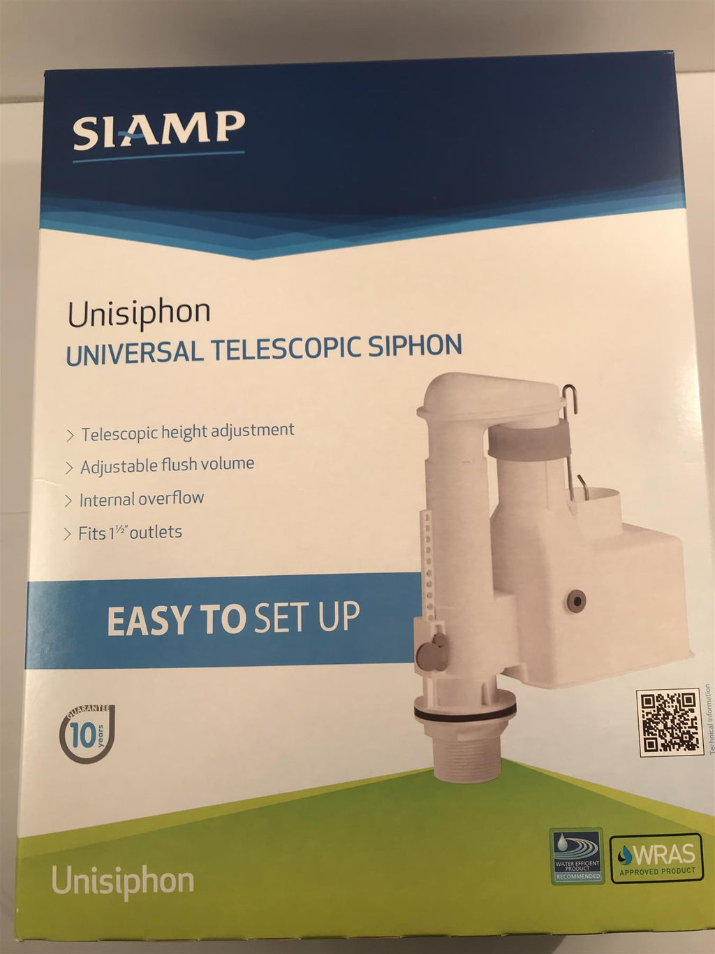Siamp Universal Telescopic Siphon Adjustable 7½" - 9½"  WRAS Approved