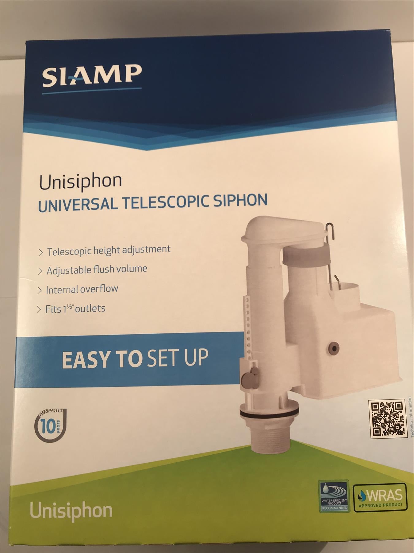 Siamp Universal Telescopic Siphon Adjustable 7½" - 9½"  WRAS Approved