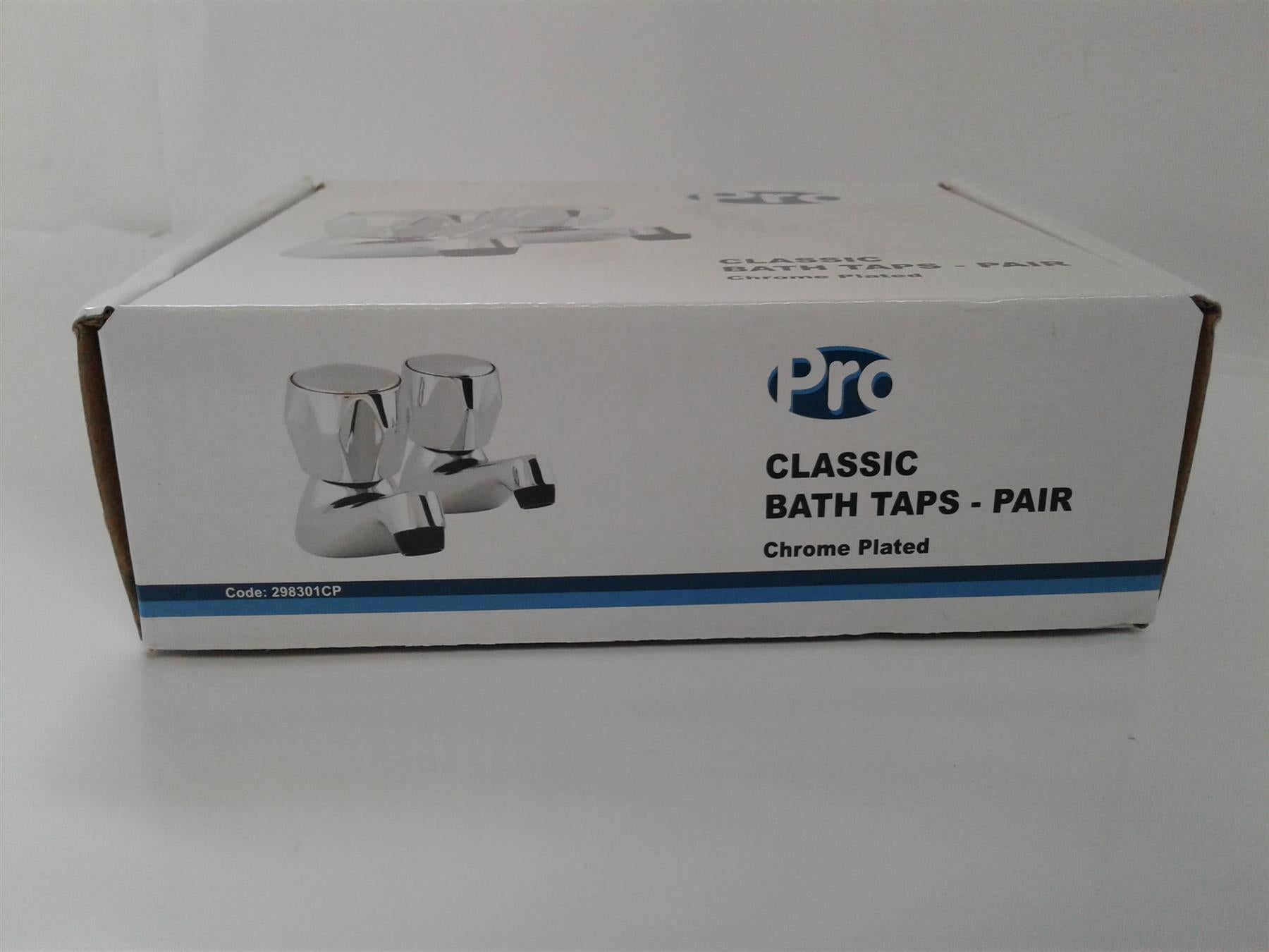 NEW ProTap 298301CP Chrome Plated Classic Bath Taps Hot & Cold Tap Included