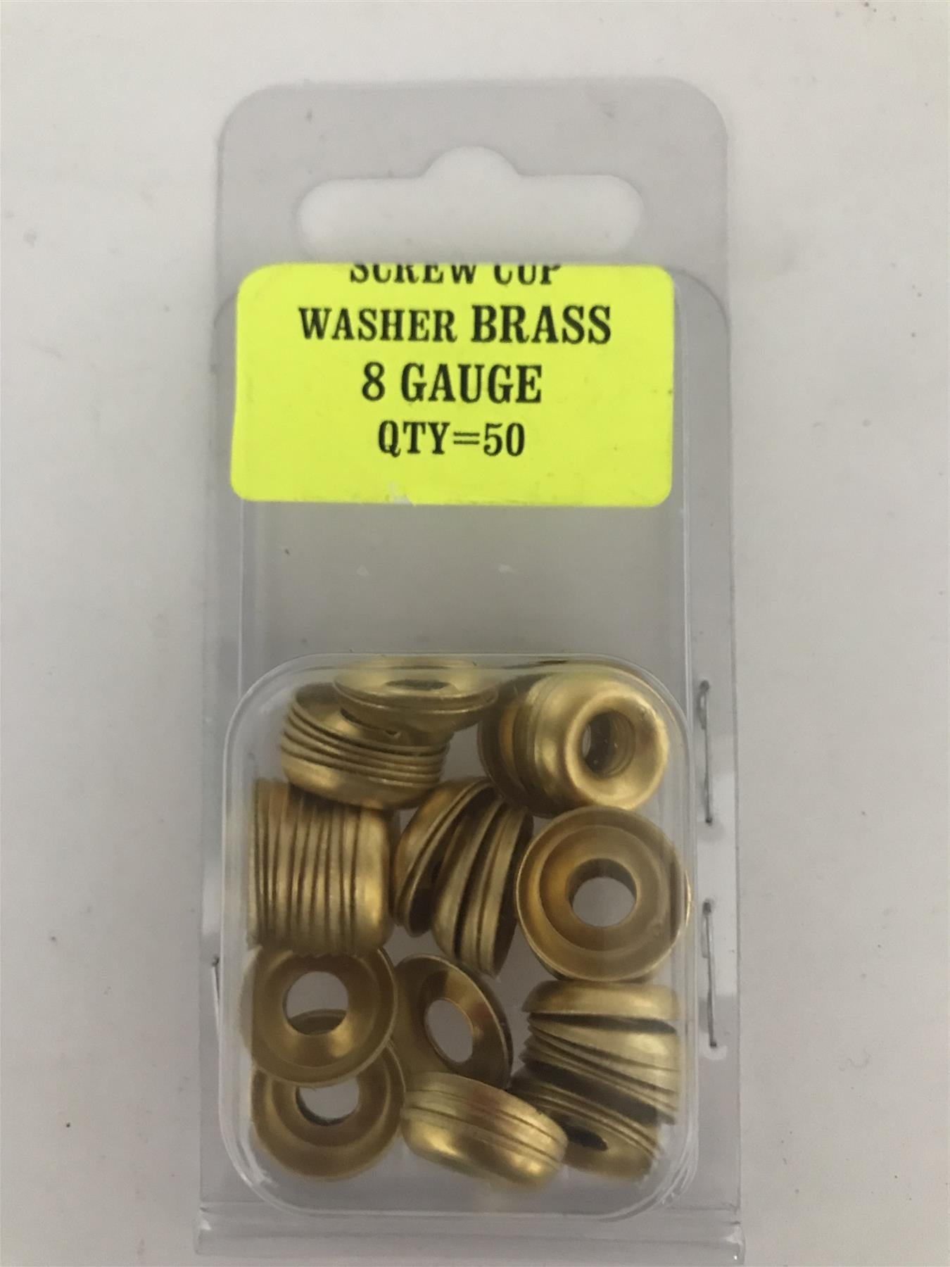 No. 8 Screw Cup Washer Brass Plated (Pack 50)