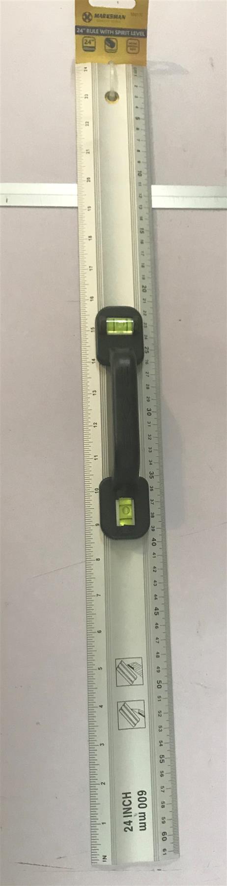 Marksman 24" 600mm Aluminium Rule with Two Spirit Levels and Handle 55017C