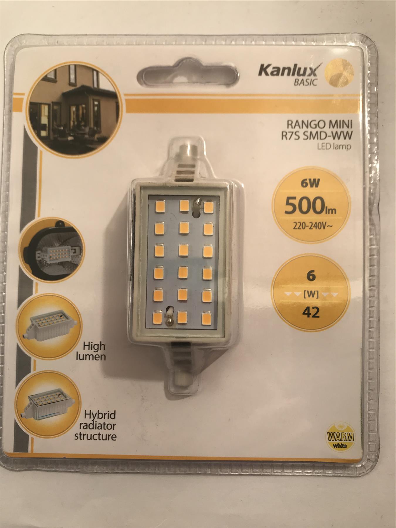 Kanlux Rango Mini R7S SMD-WW LED Lamp 6W 500lm 3000k Warm White 15099
