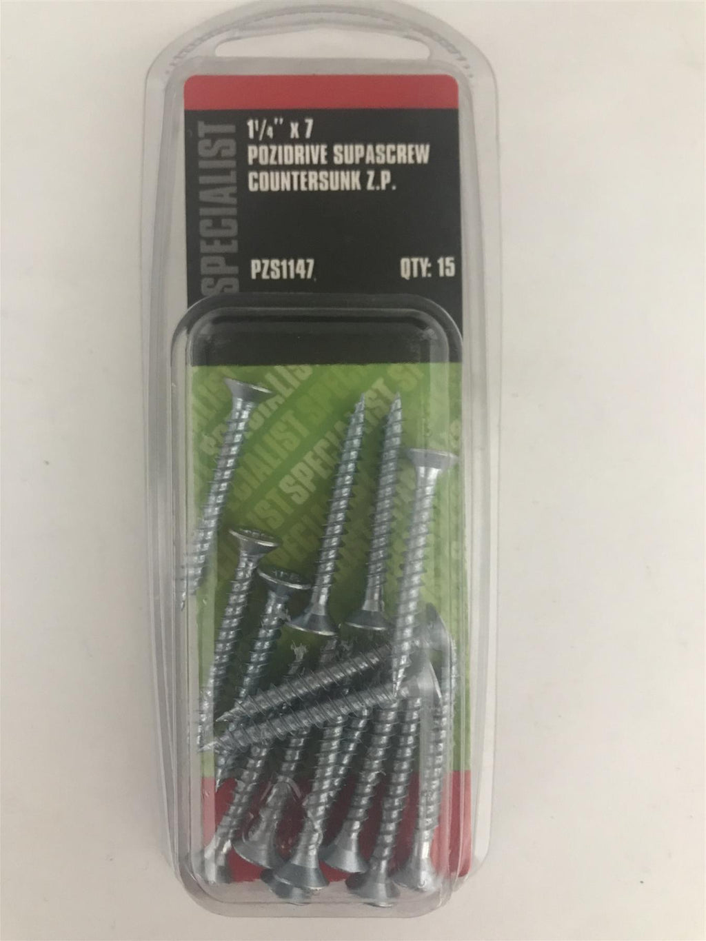 Specialist 1 1/4" x 7g Pozi Countersunk Wood Screws  PZS1147 Pack 15