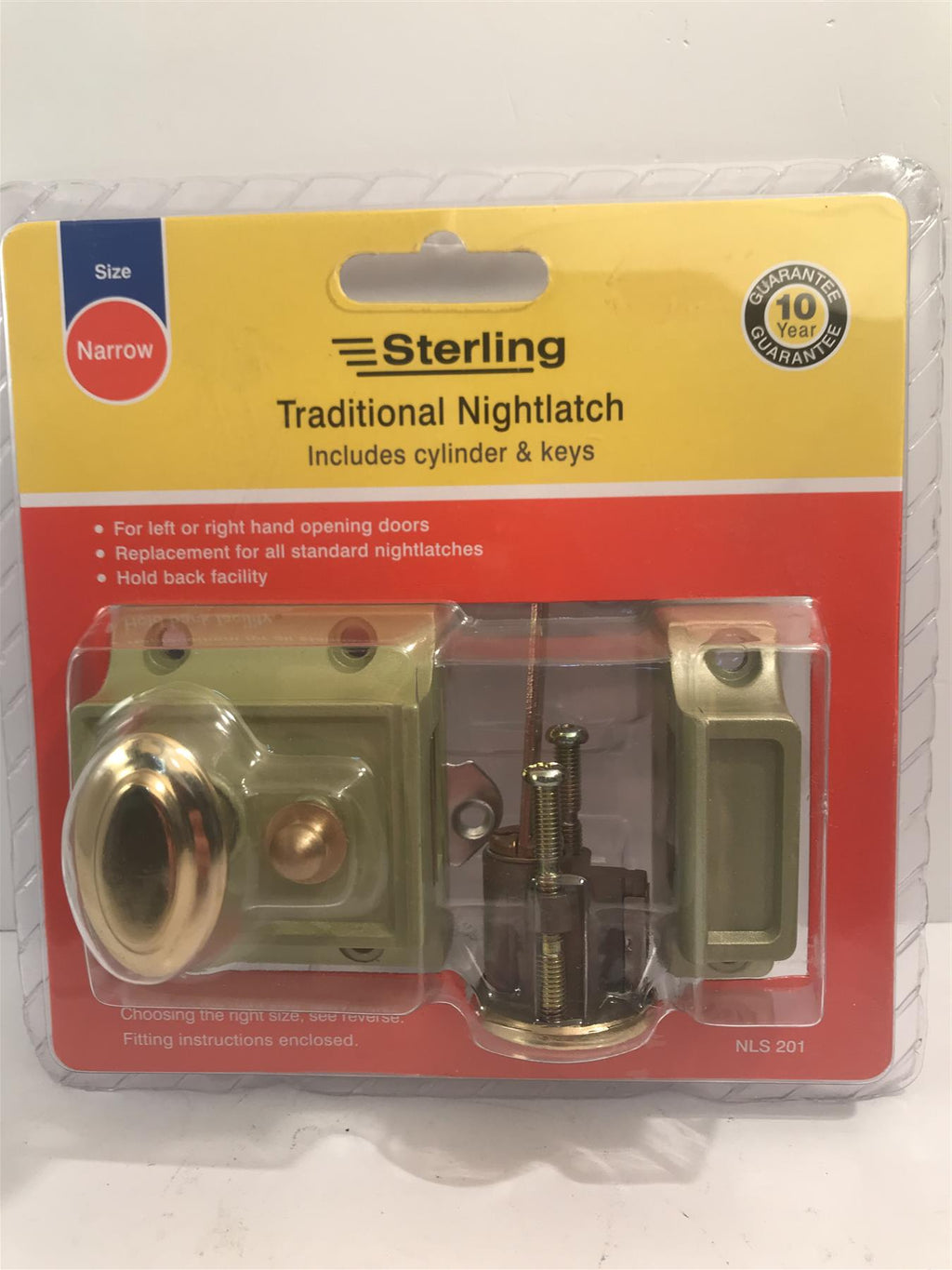 Sterling Narrow Traditional Champagne Nightlatch  NLS201