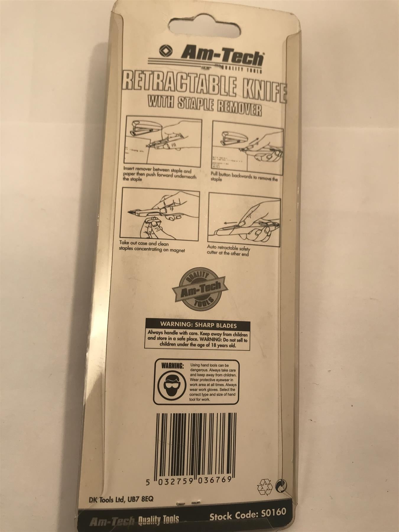 Am-Tech Retractable Cutter with Staple Remover