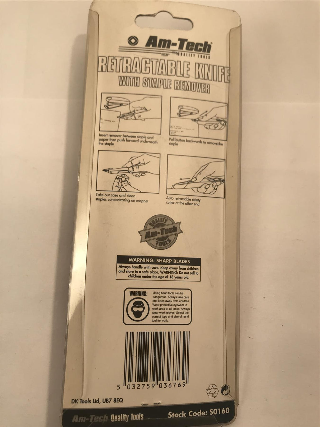 Am-Tech Retractable Cutter with Staple Remover