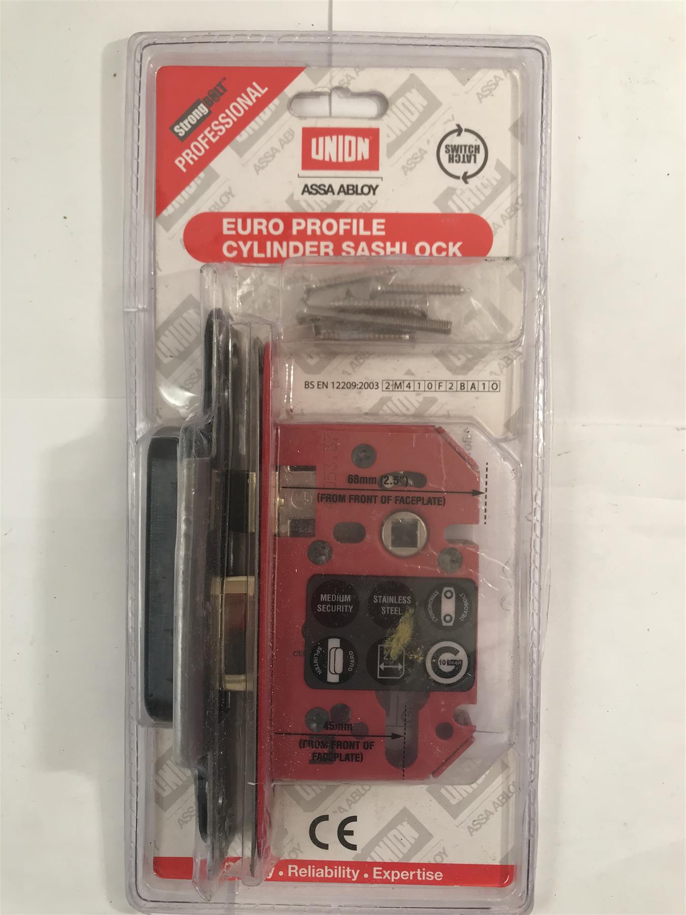 Union Euro Profile Cylinder Sashlock  YL22EUS-SS-2.5