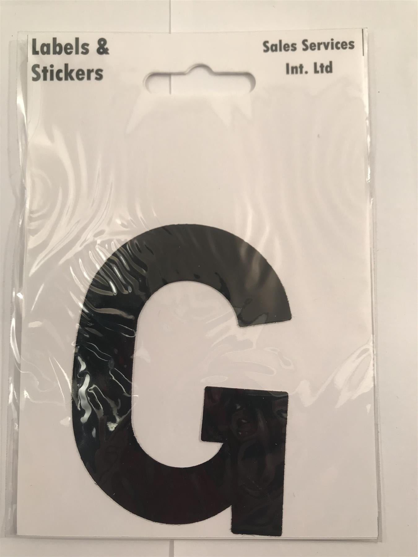 Black Letter G Self Adhesive Waterproof Sticker 8 x 6cm