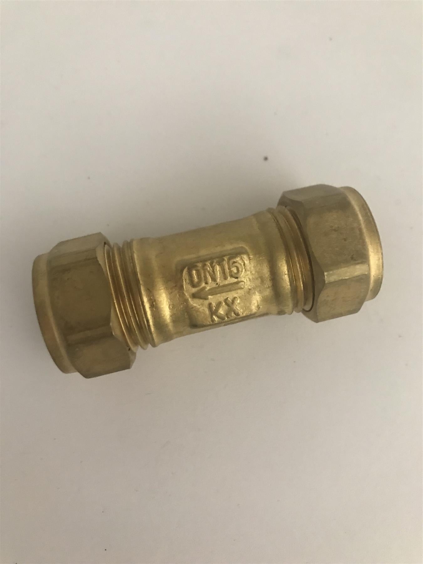 15mm Brass Single Check Valve - Non Return Valve DN15  EN1254-2