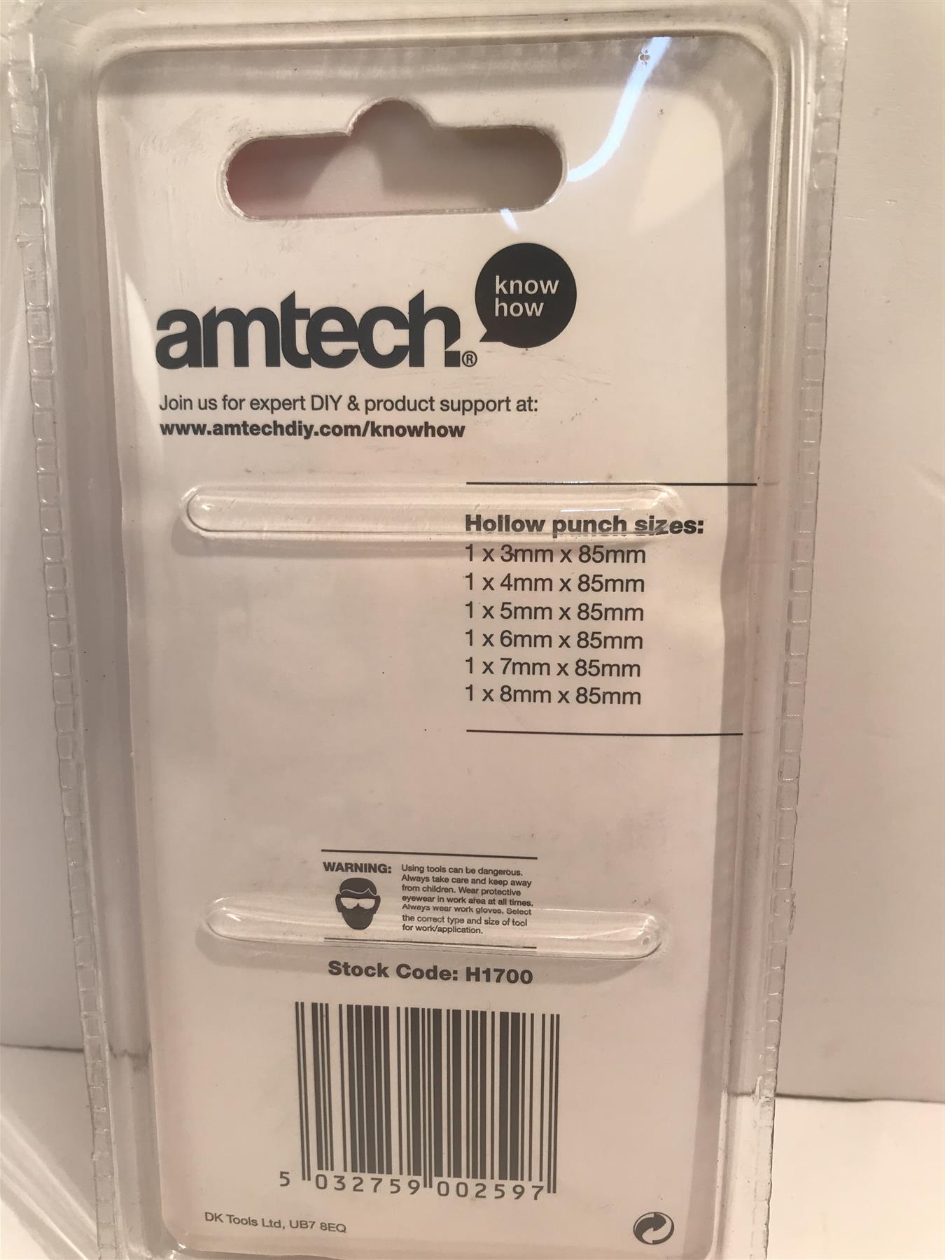 Amtech 6pc Hollow Punch Set H1700