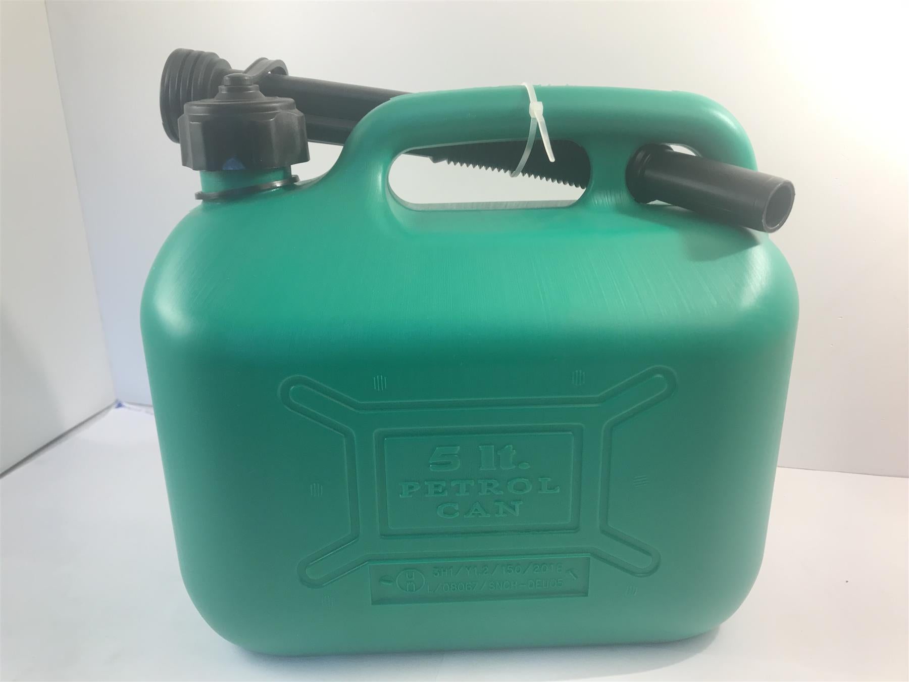 Hilka Plastic 5L Fuel Can Green with Pouring Spout 84809015