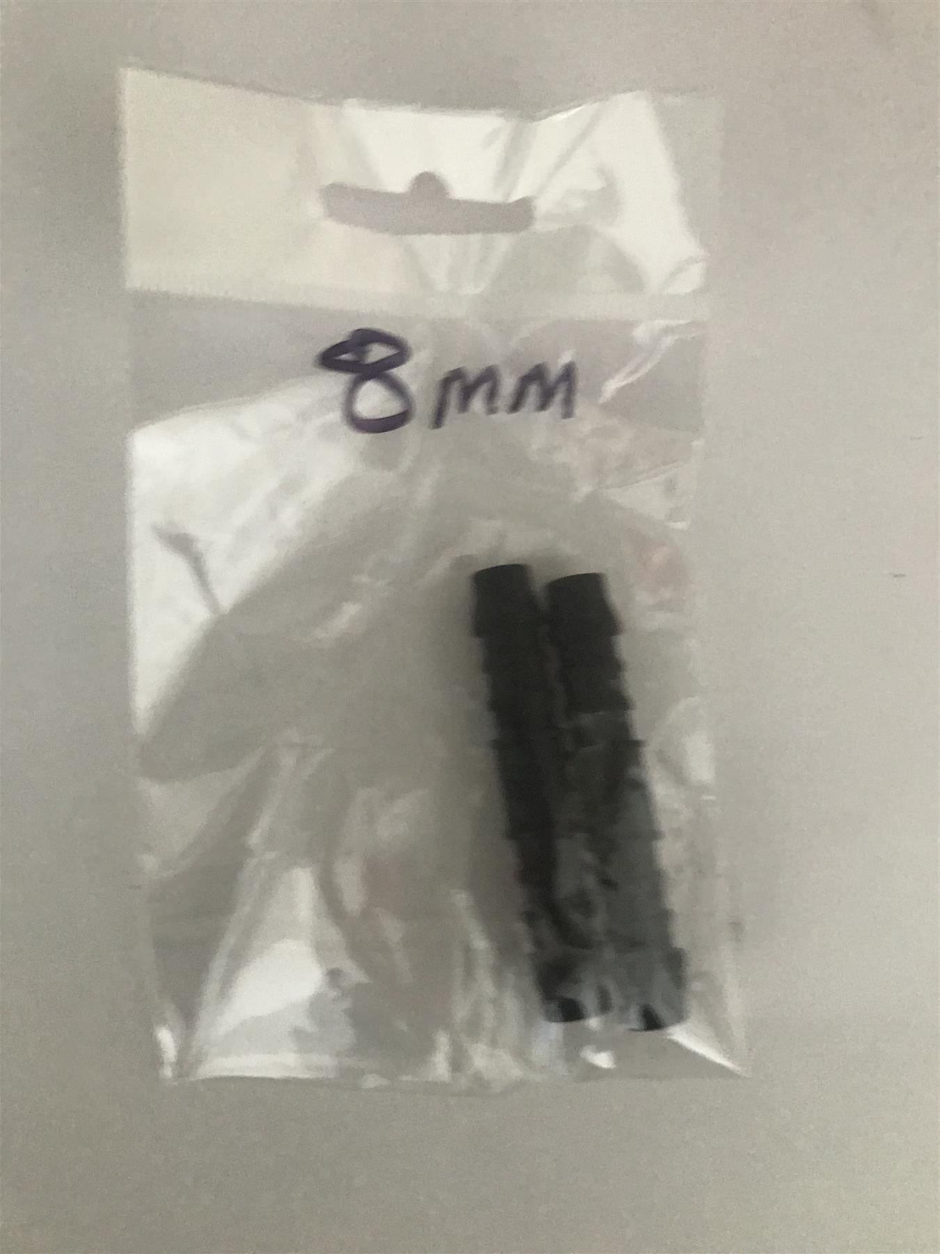 8mm Plastic Barded Straight Hose Pipe connector (2pk)