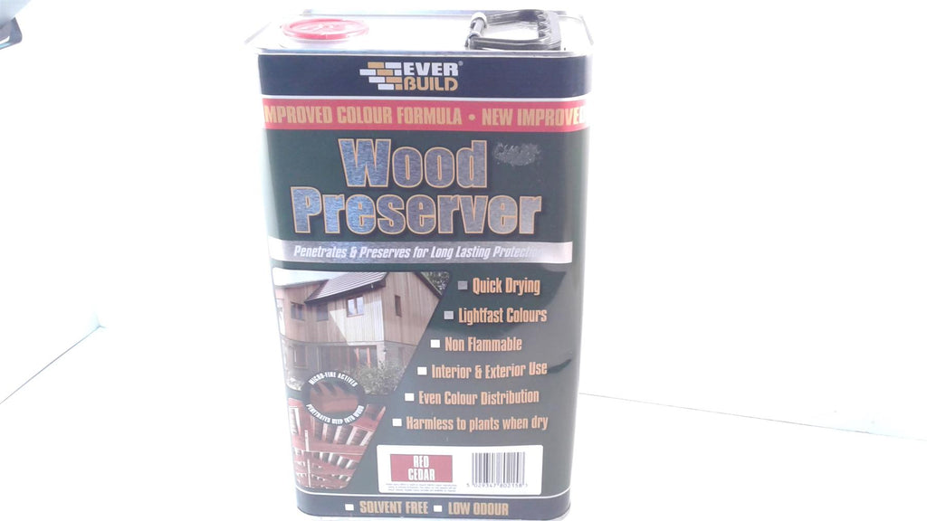 EVERBUILD WOOD PRESERVER TREATMENT RED CEDAR 5L Litre