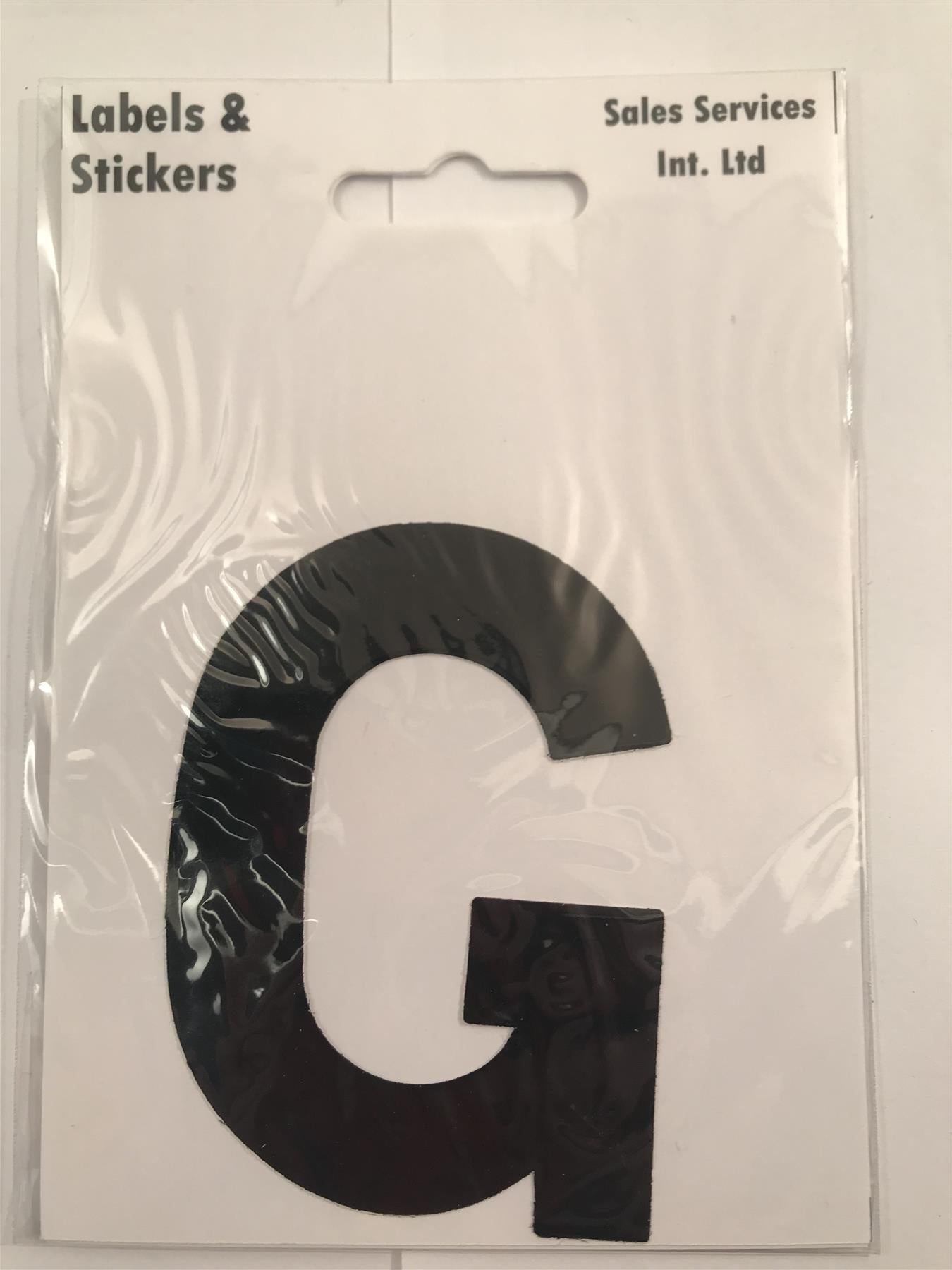 Black Letter G Self Adhesive Waterproof Sticker 8 x 6cm