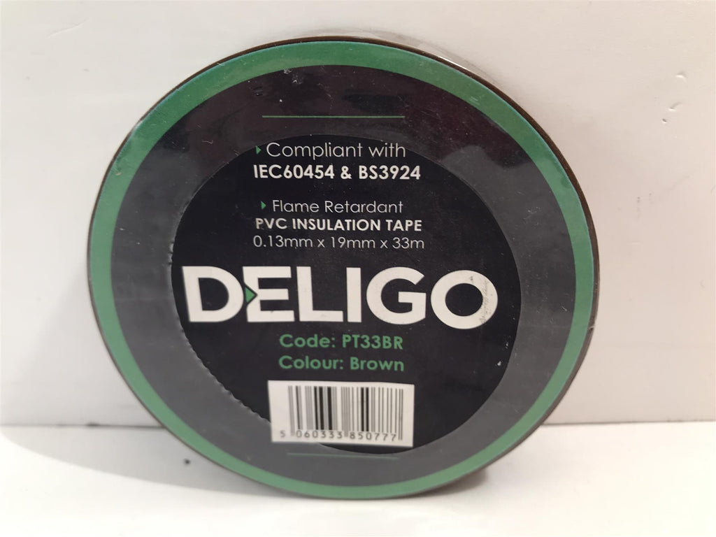 Deligo Brown PVC Insulation Tape 19mm x 33m  PT33BR