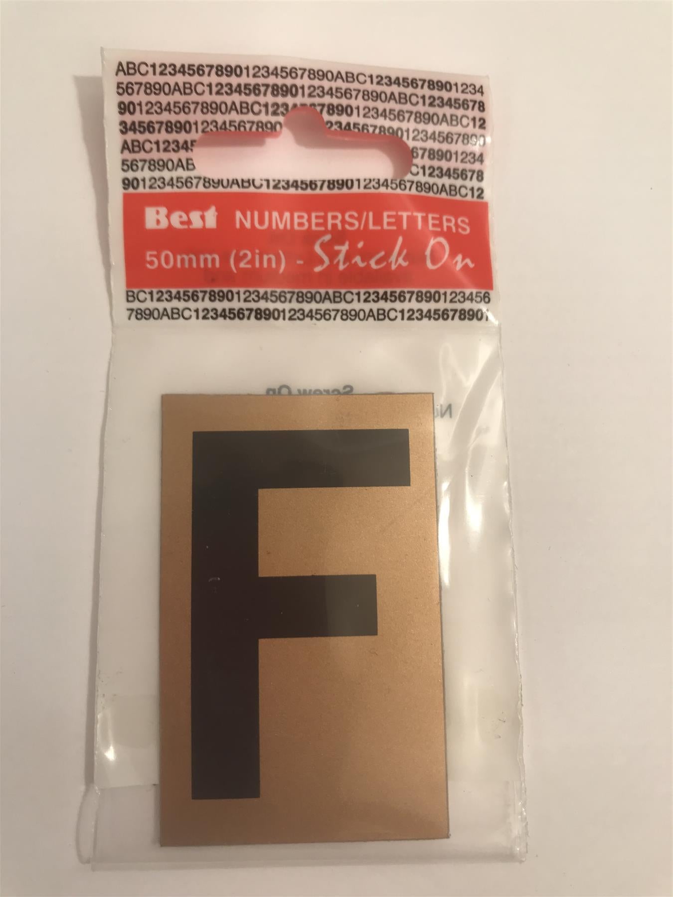 Best Gold/Black Letter F Self Adhesive 1" x 2"