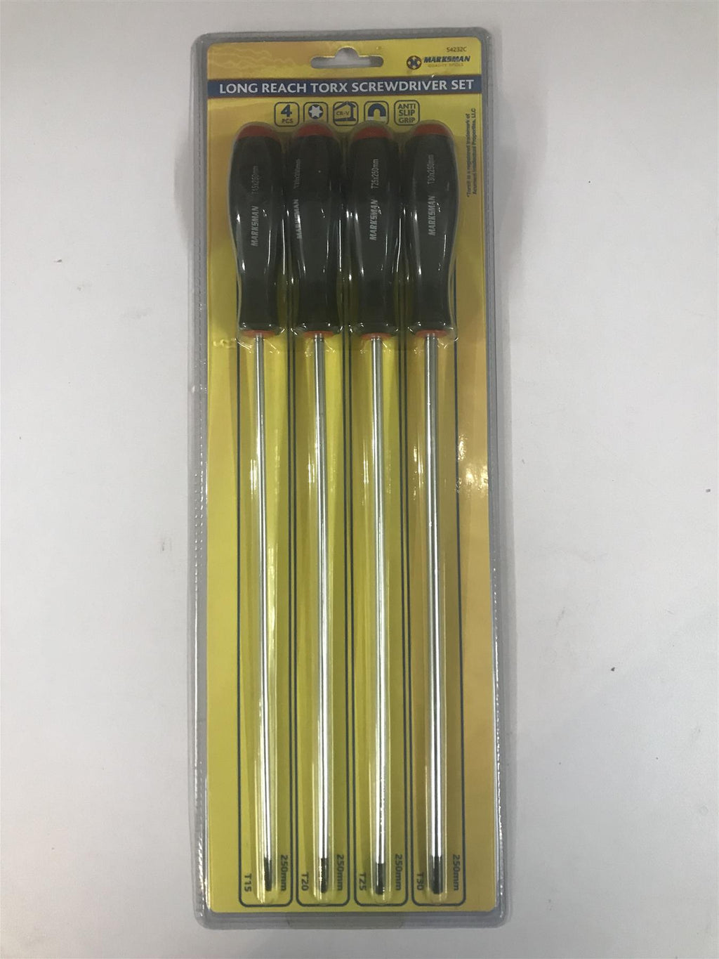 Marksman 4pc Long Reach torx Screwdriver Set (Anti Slip Grip) 54232C