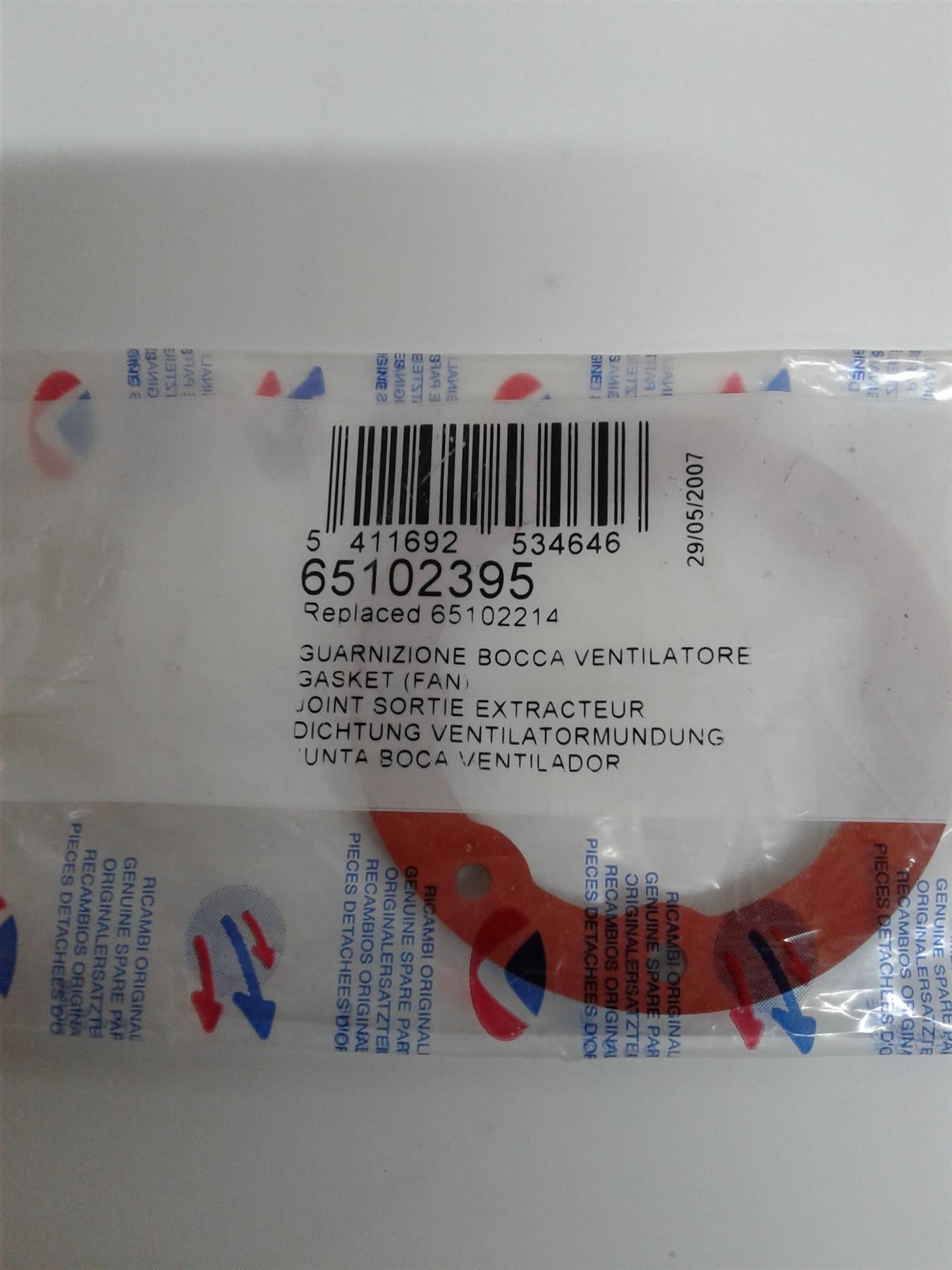 NEW ARISTON GASKET FAN 65102395