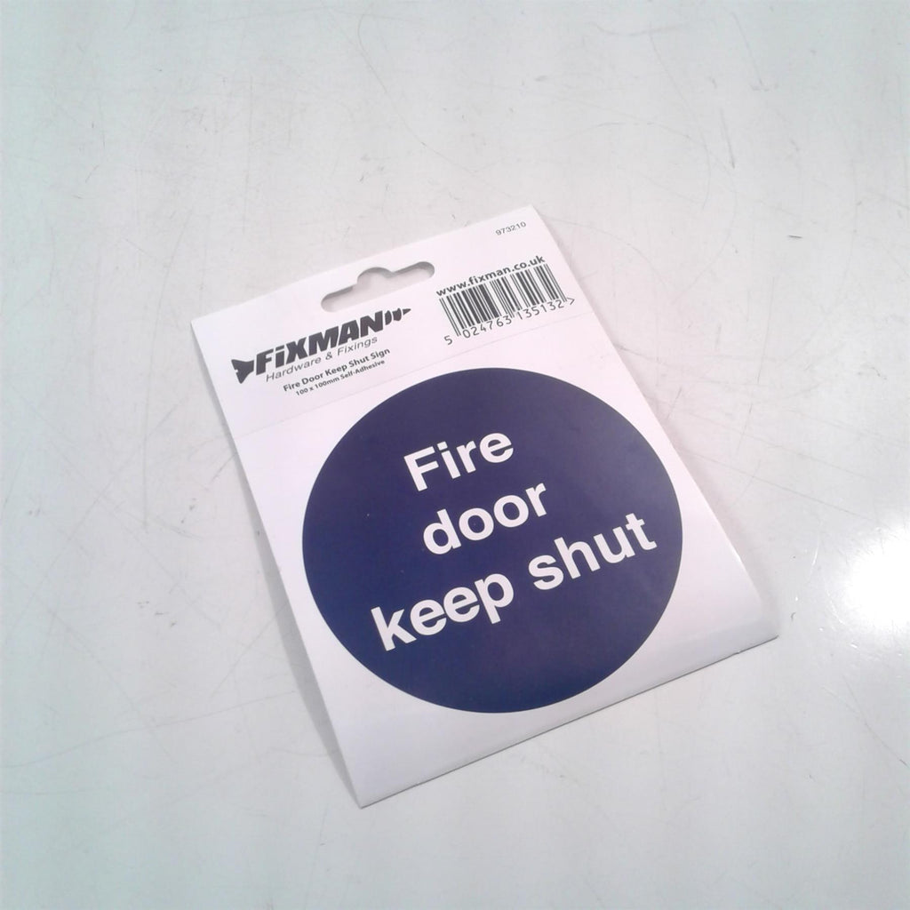 Fire Door Keep Shut Adhesive Sign 100 x 100mm 973210