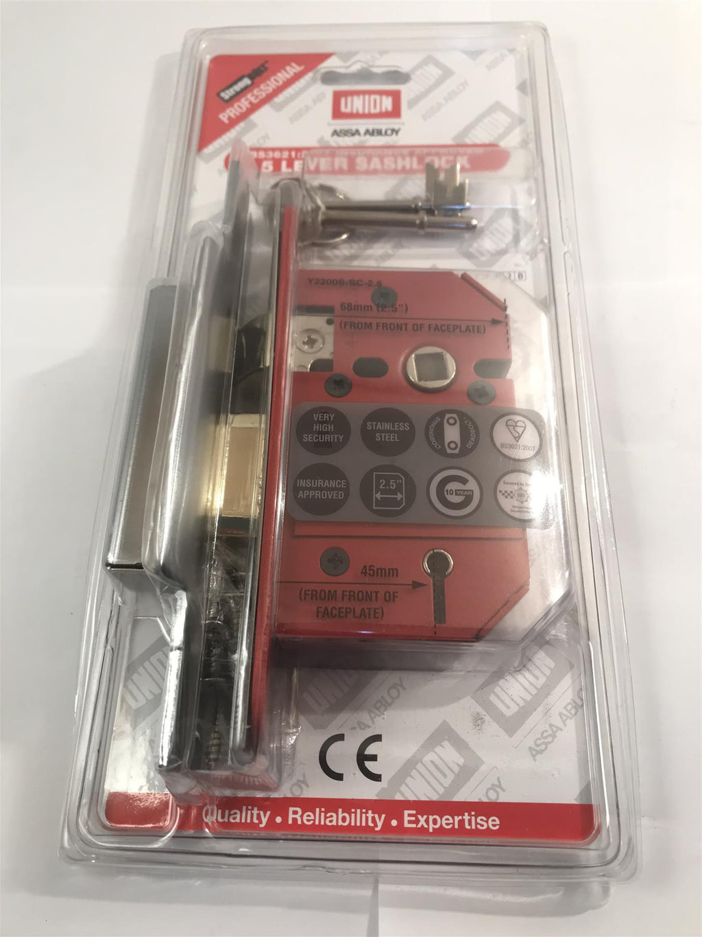 Union Y2200SC25 Strongbolt 5 Lever Lock 68mm Satin Chrome