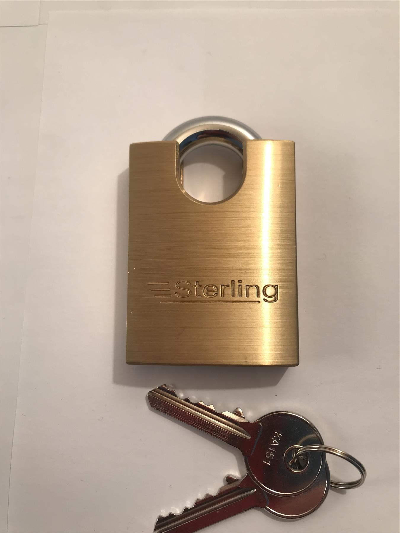 Sterling Brass Padlock 5 Pin 50mm Hardened Steel Closed Shackle